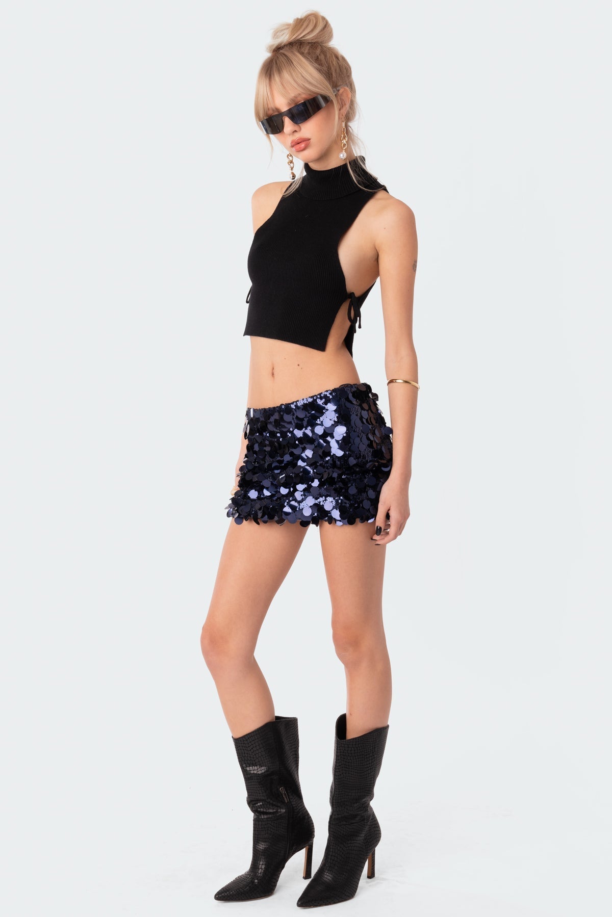 Sabina Low-Rise Sequin Mini Skirt - Image 3