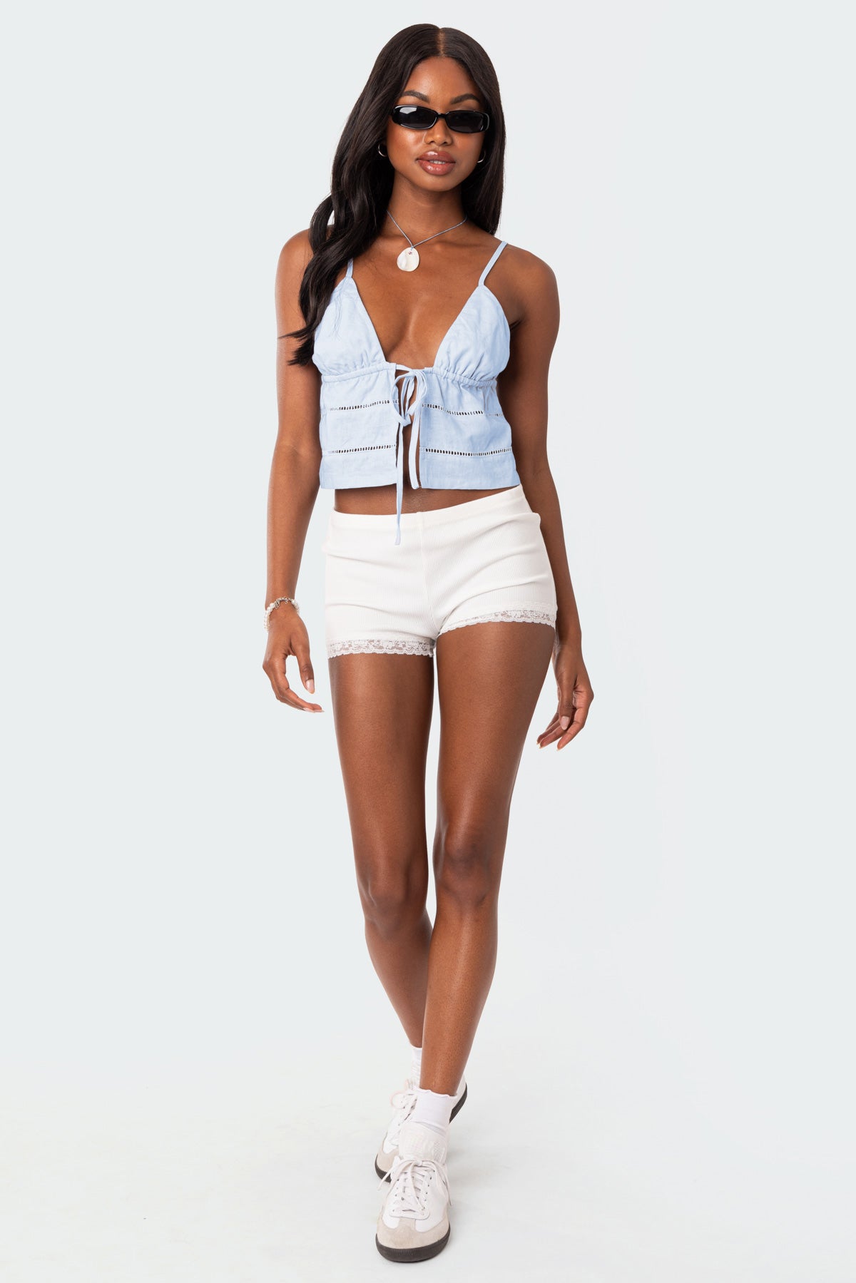 Candy Cotton Tie Front Tank Top - Image 2