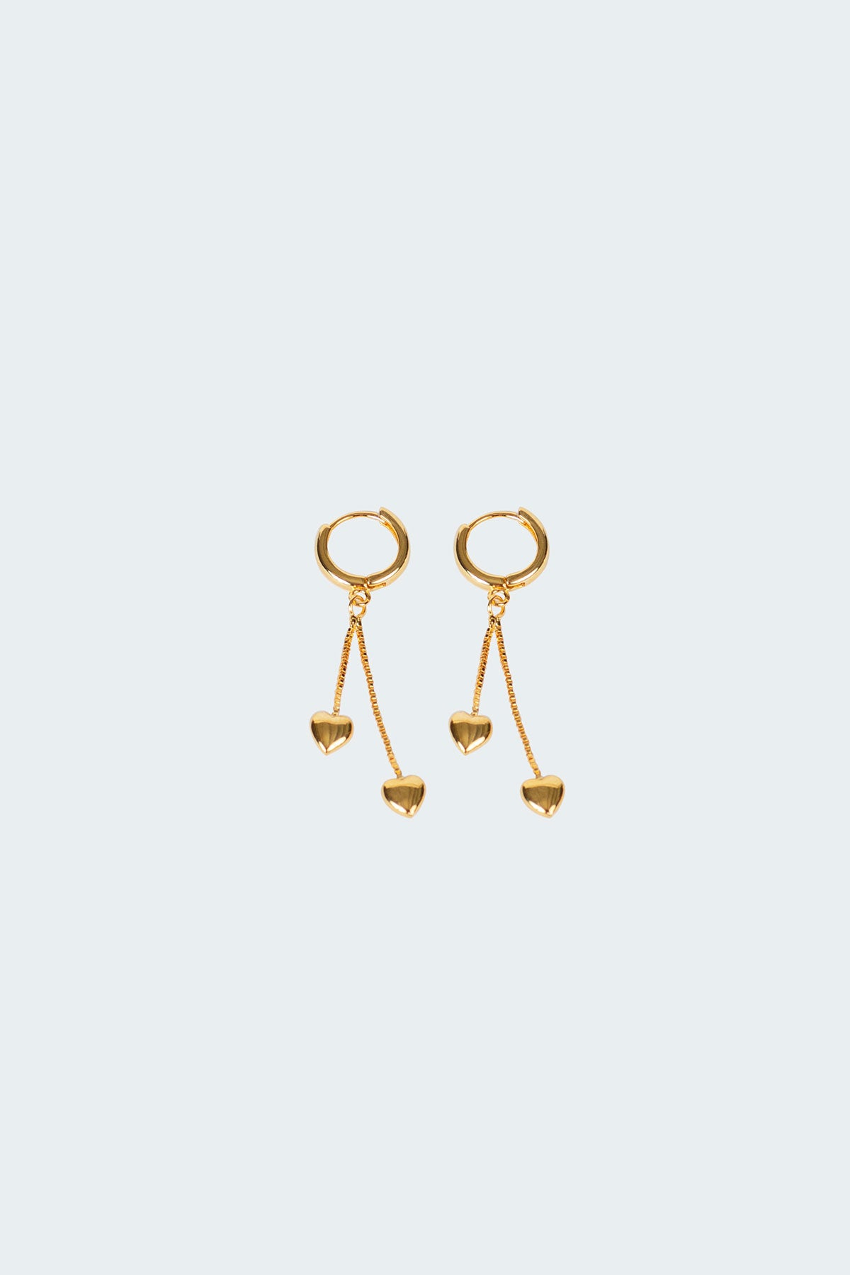 Drop Heart Hoop Earrings - Image 2