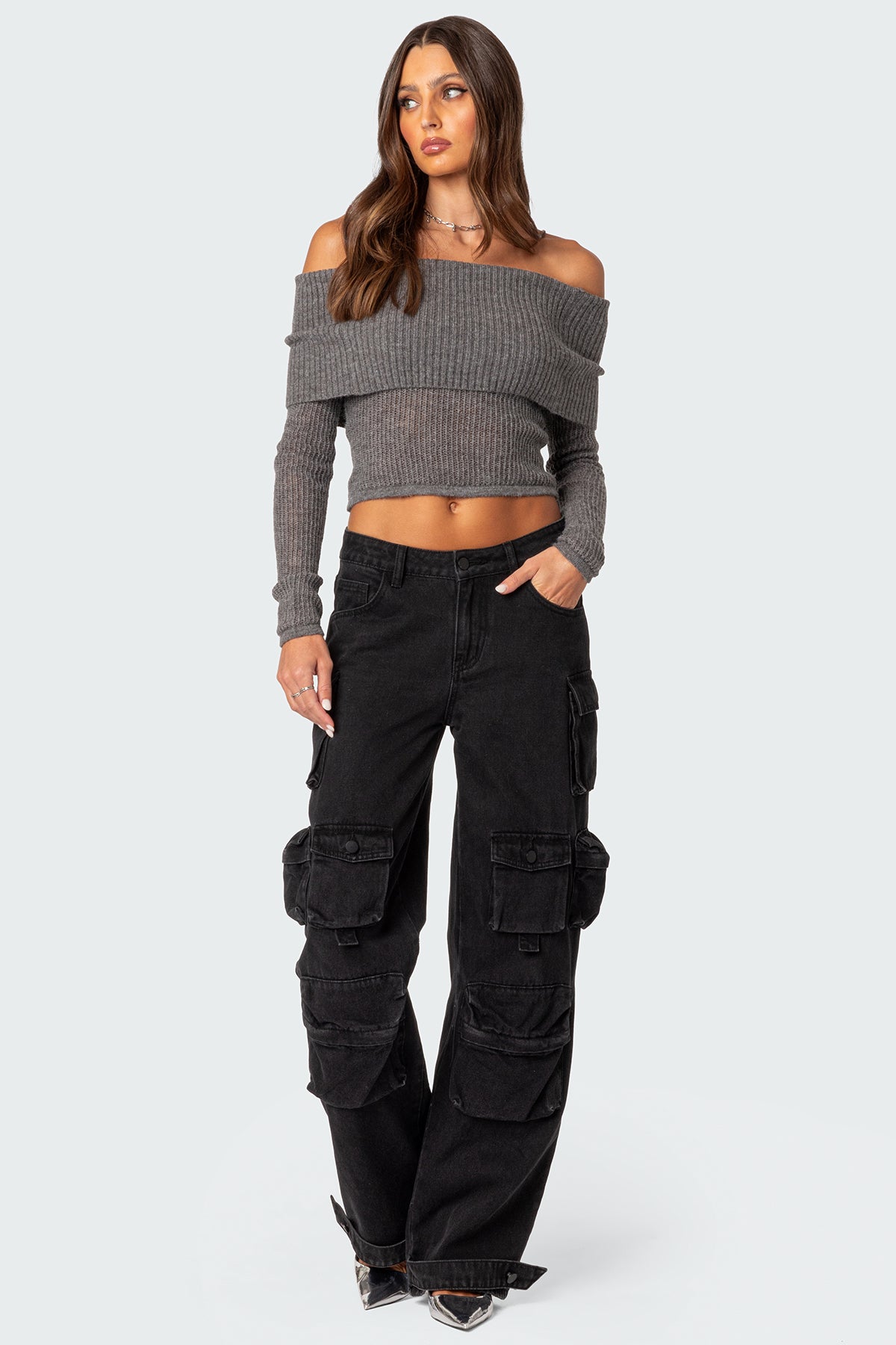 Lili fold over knit top - Image 2