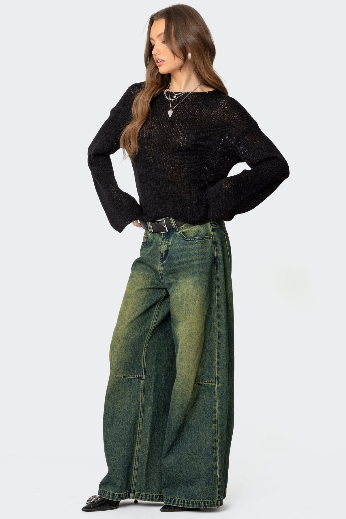 Shawn Washed Low Rise Baggy Jeans - Image 3