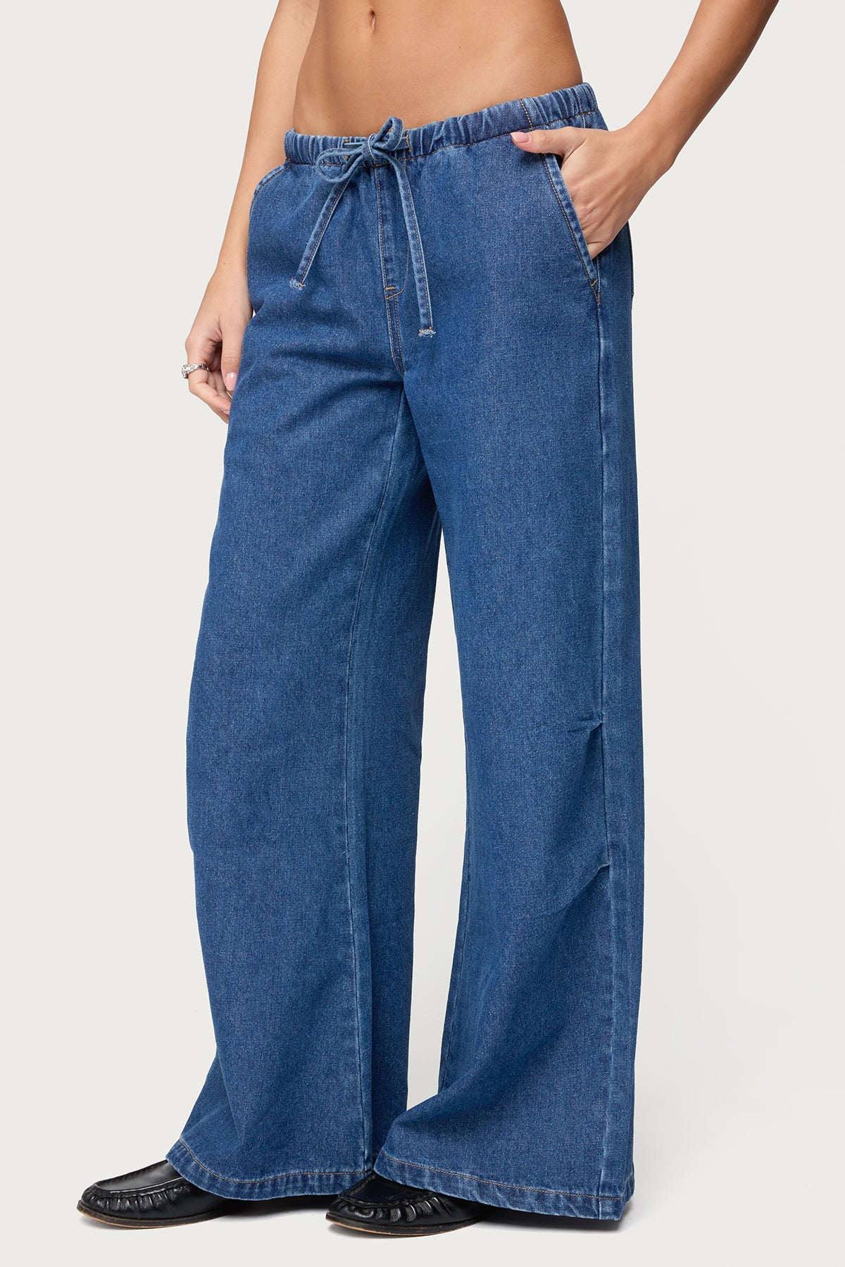 Vicky Tie Waist Low Rise Baggy Jeans - Image 3