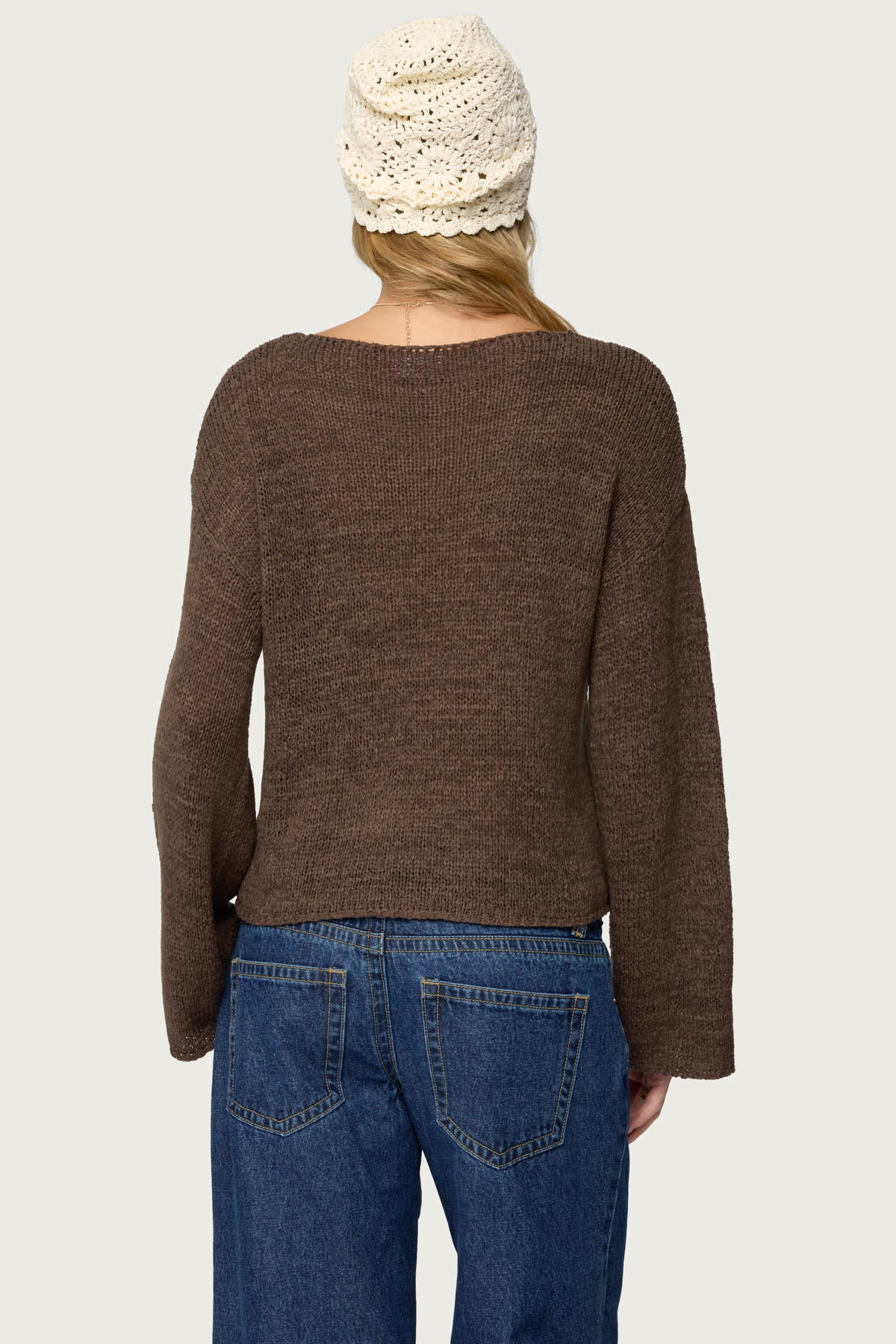 Drop Shoulder Light Knit Sweater - Image 4