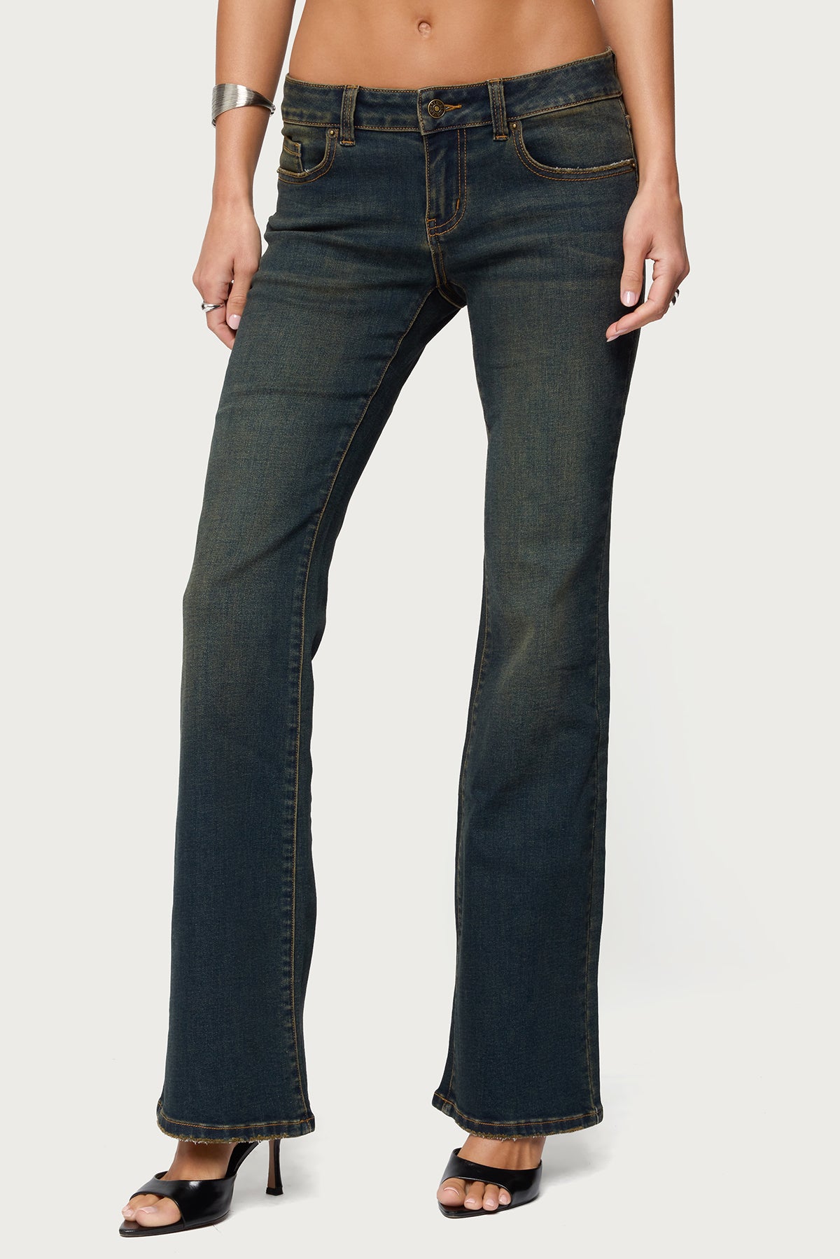 Tez Vintage Washed Low Rise Bootcut Jeans - Image 3