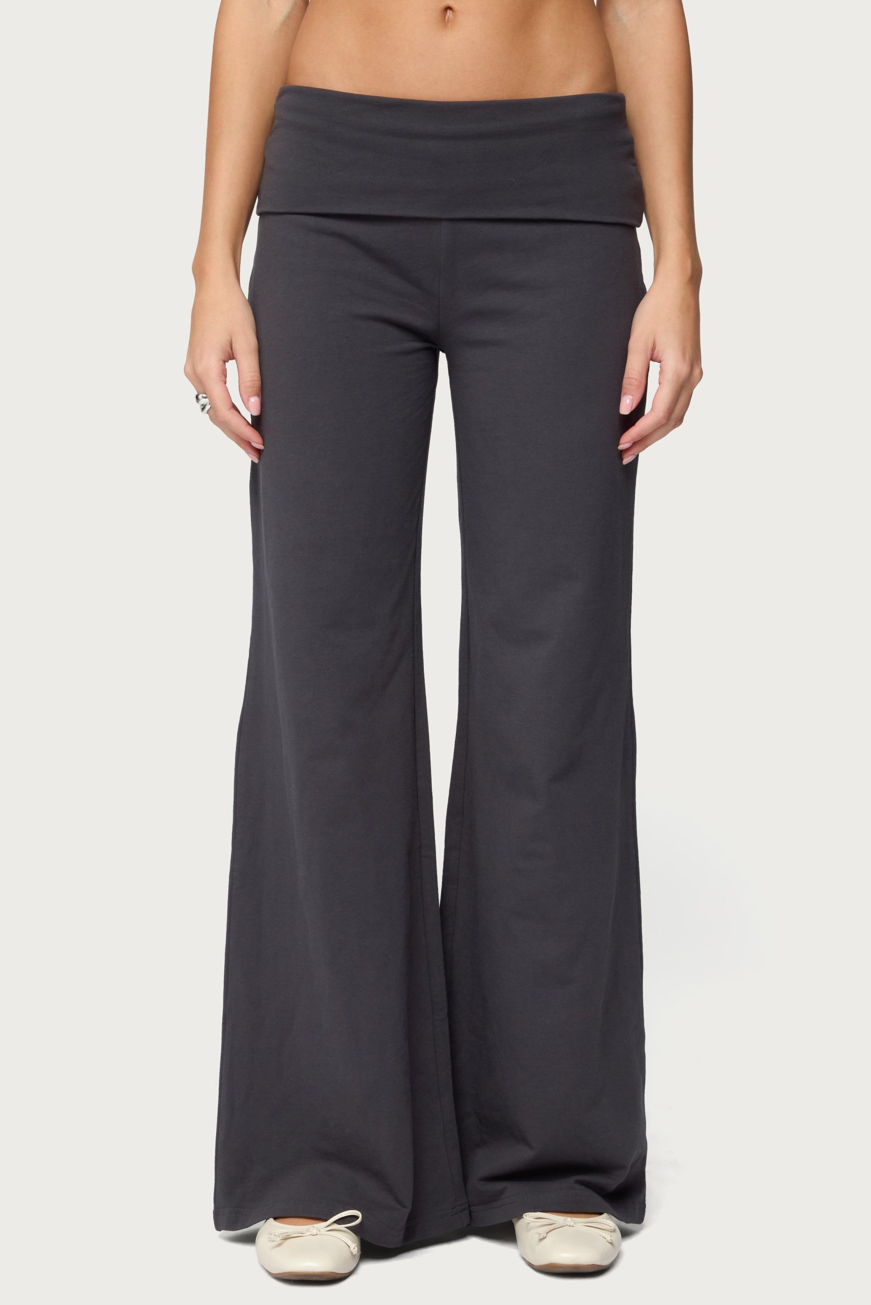 Wide Leg Foldover Pants - Image 2