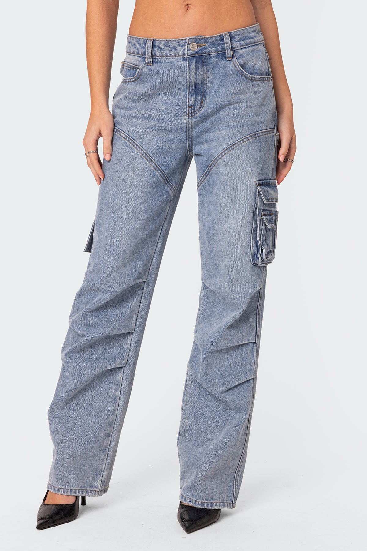 Winslow Mid Rise Straight Leg Cargo Jeans - Image 2