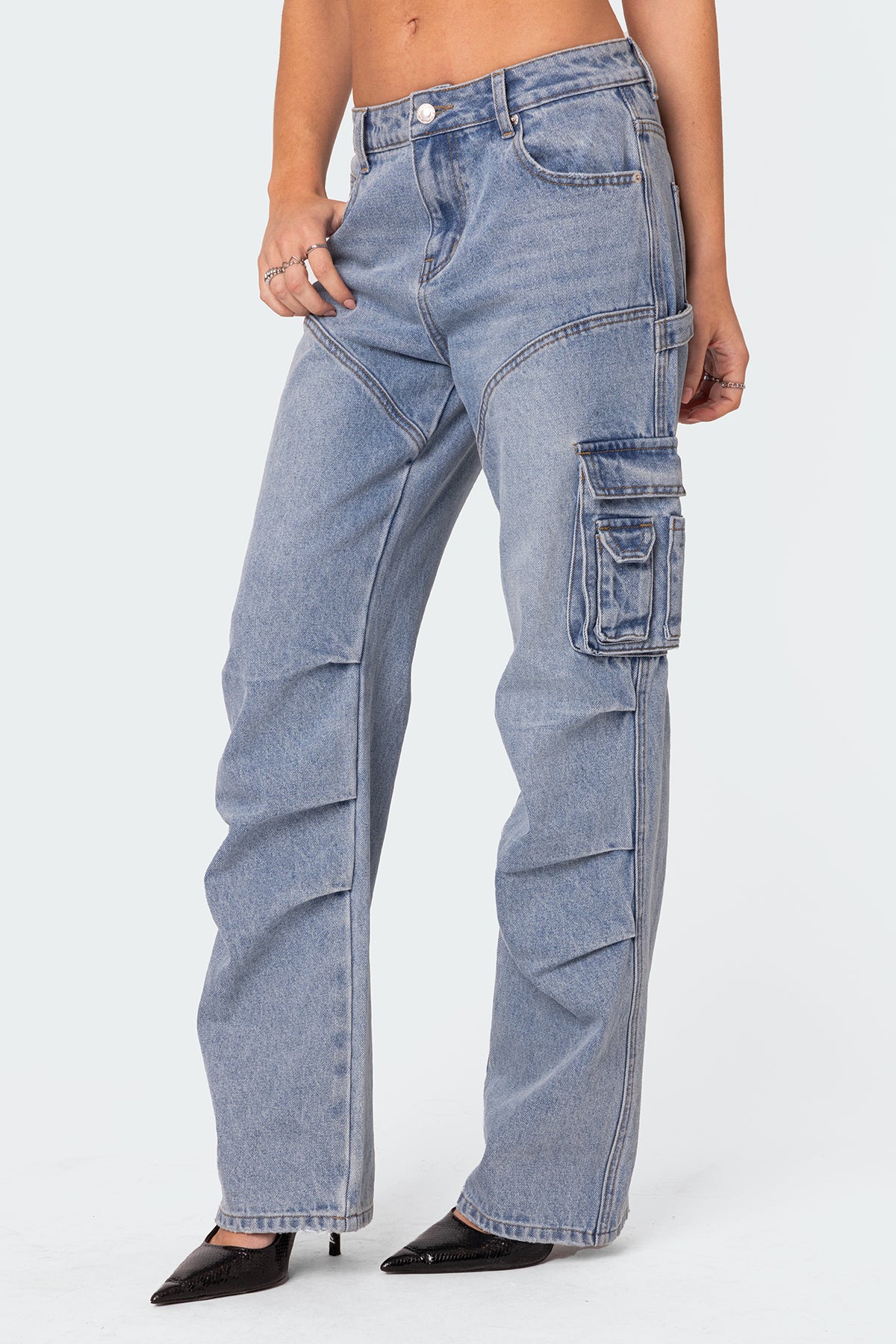 Winslow Mid Rise Straight Leg Cargo Jeans - Image 3