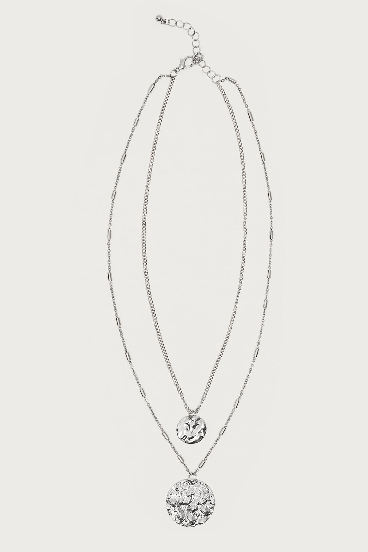 Textured Duo Layered Necklace - Image 2