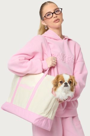 Contrast Pet Carrier Tote Bag