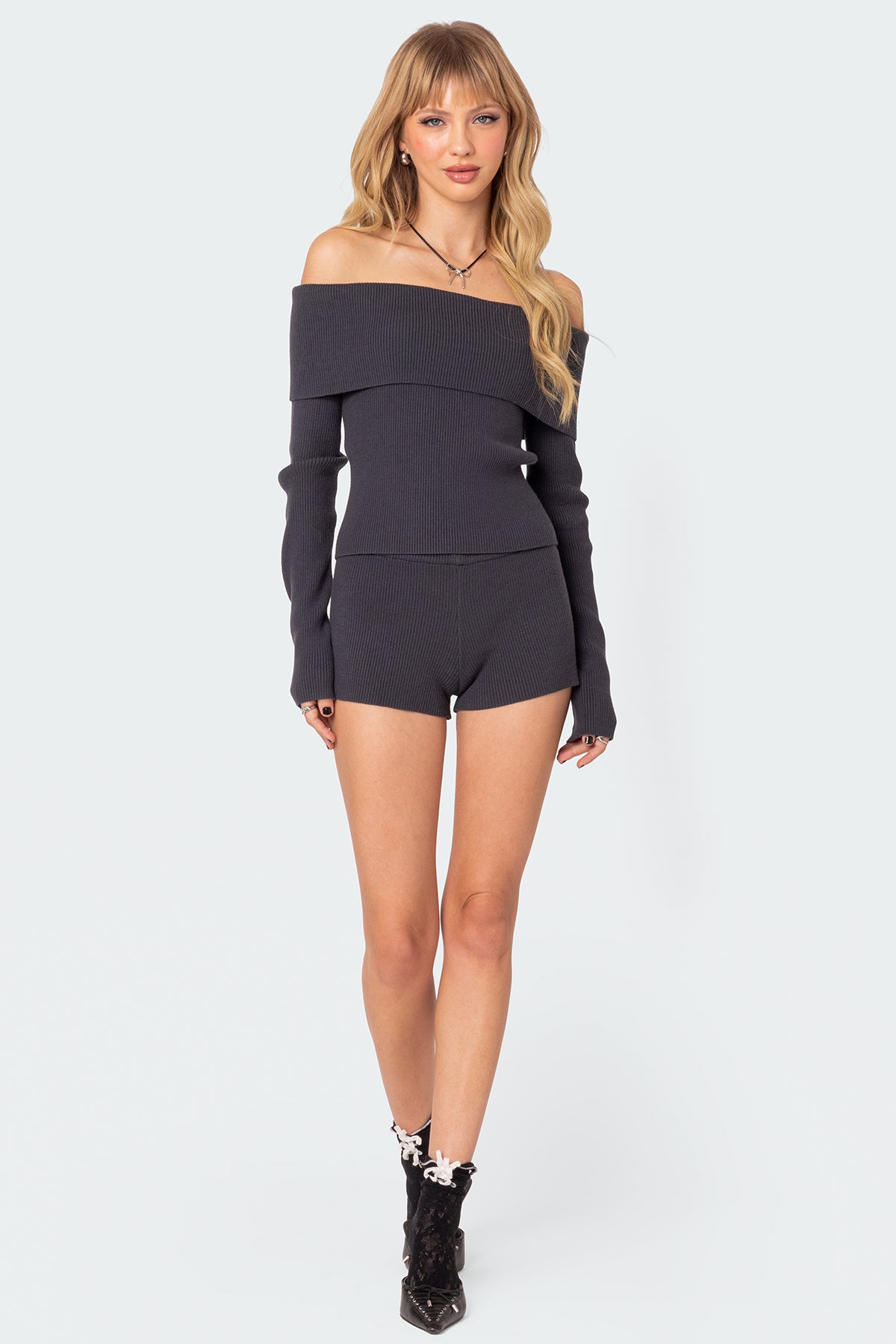 Miriam Fold Over Knit Top - Image 2
