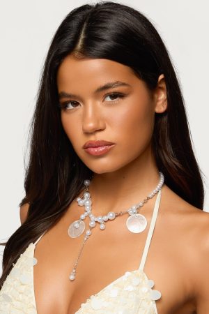 Pearly Pendant Cascading Necklace