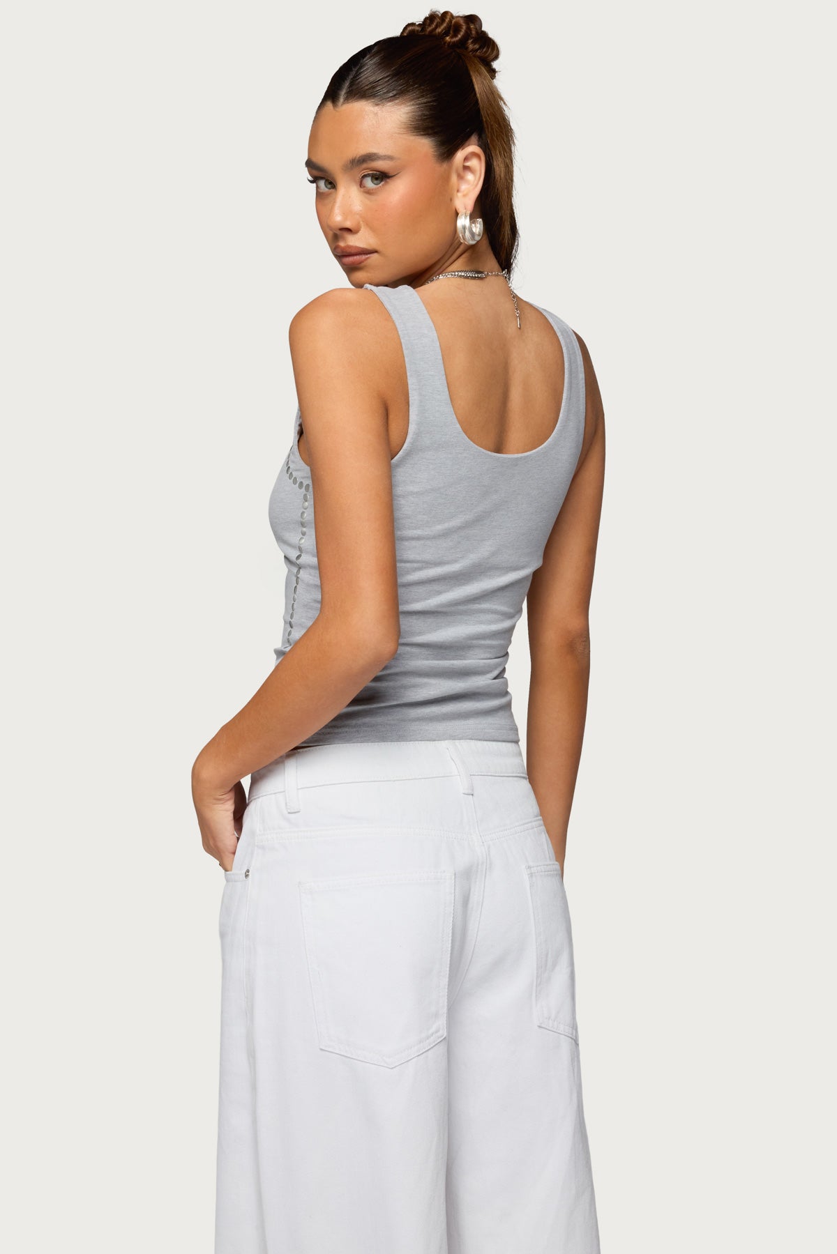 Studded Built In Bra Tank Top - Image 5