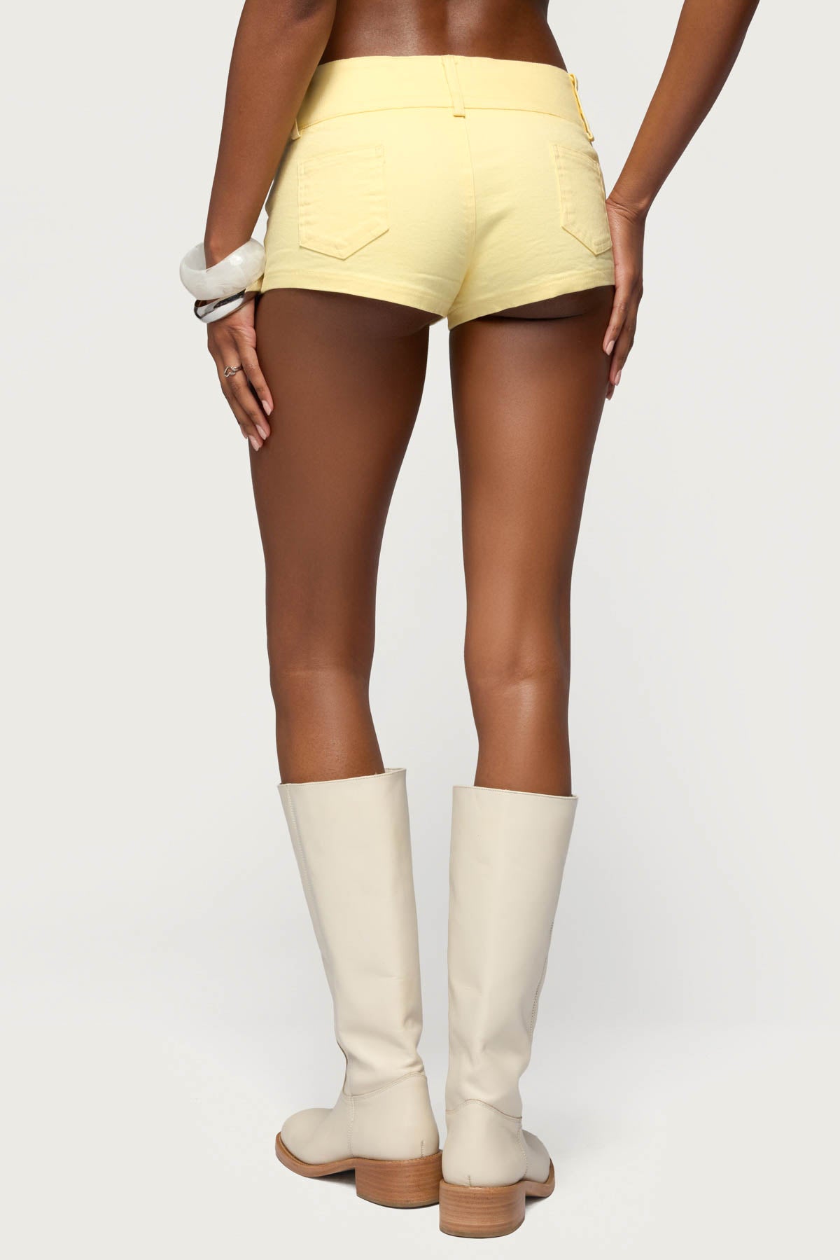 Studded Belt Denim Micro Shorts - Image 4