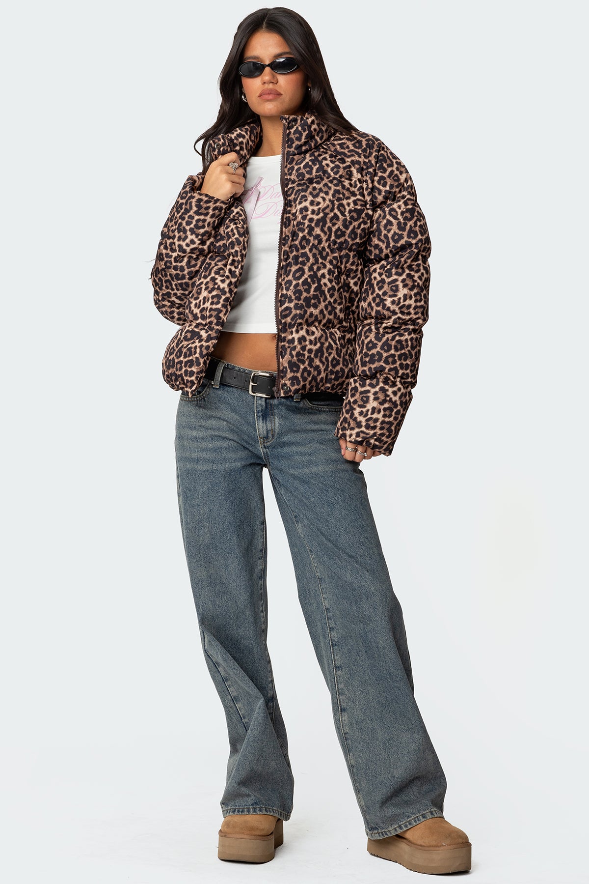 Dalya Leopard Printed Puffer Jacket - Image 3