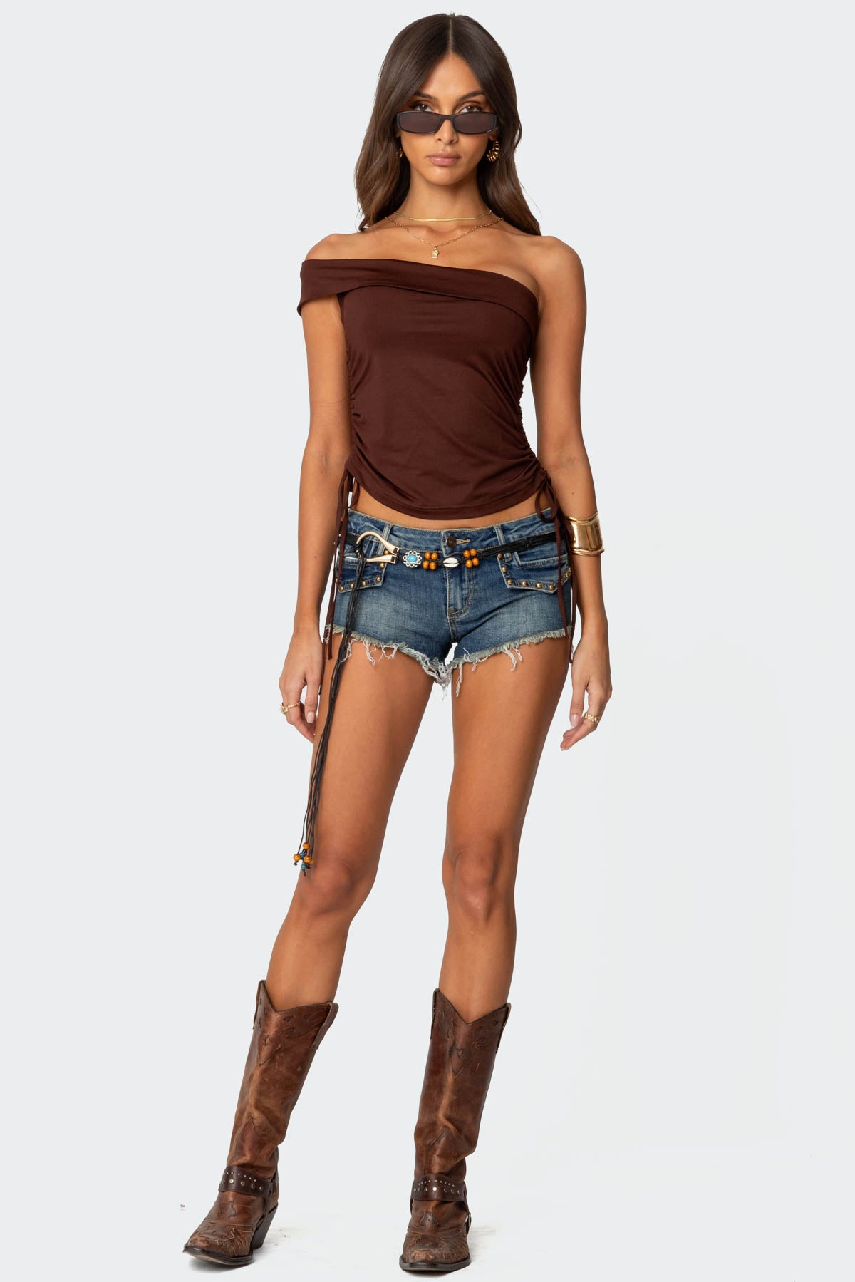 Yafa Asymmetric Off Shoulder Top - Image 2