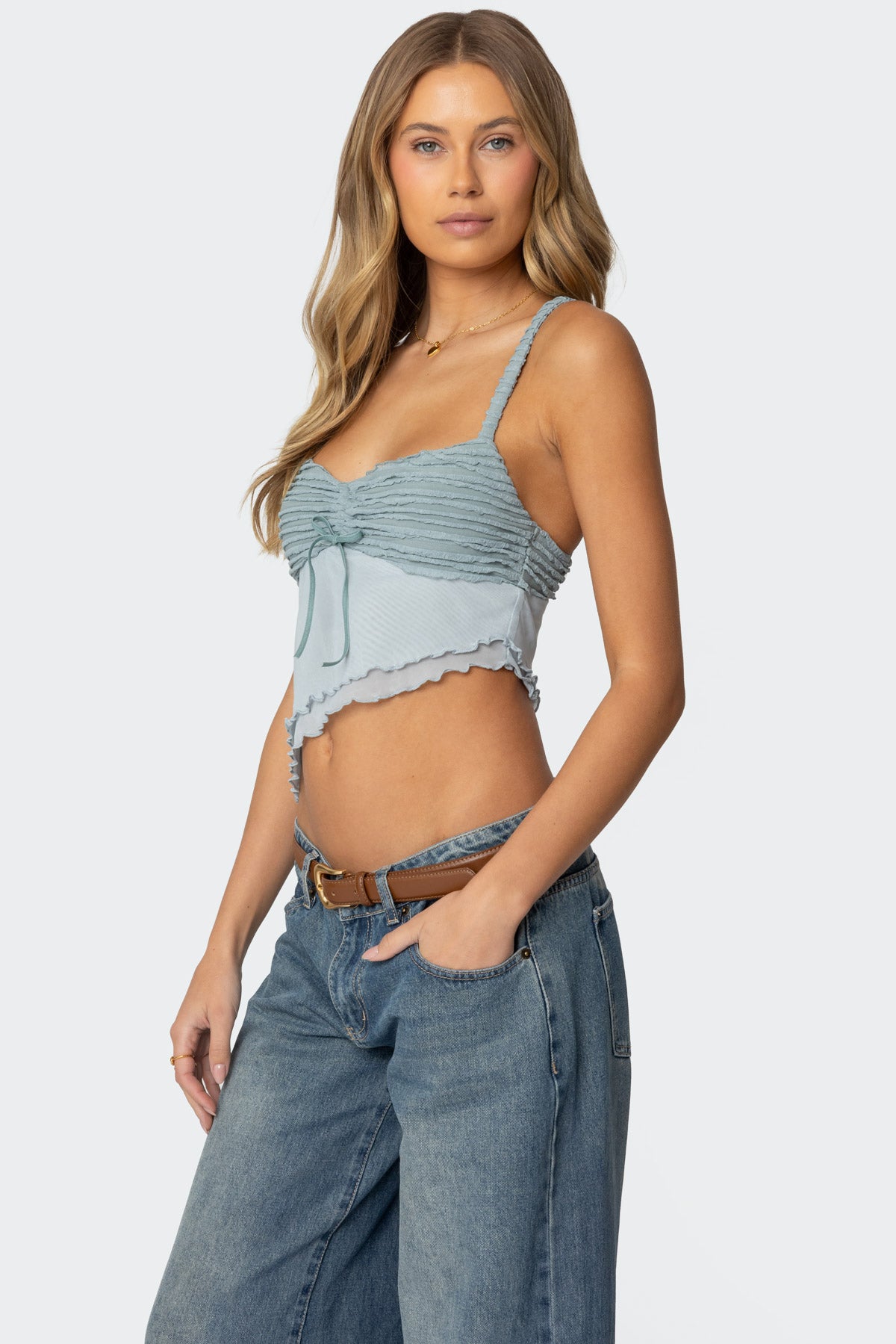 Ruffled Asymmetric Tank Top - Image 3