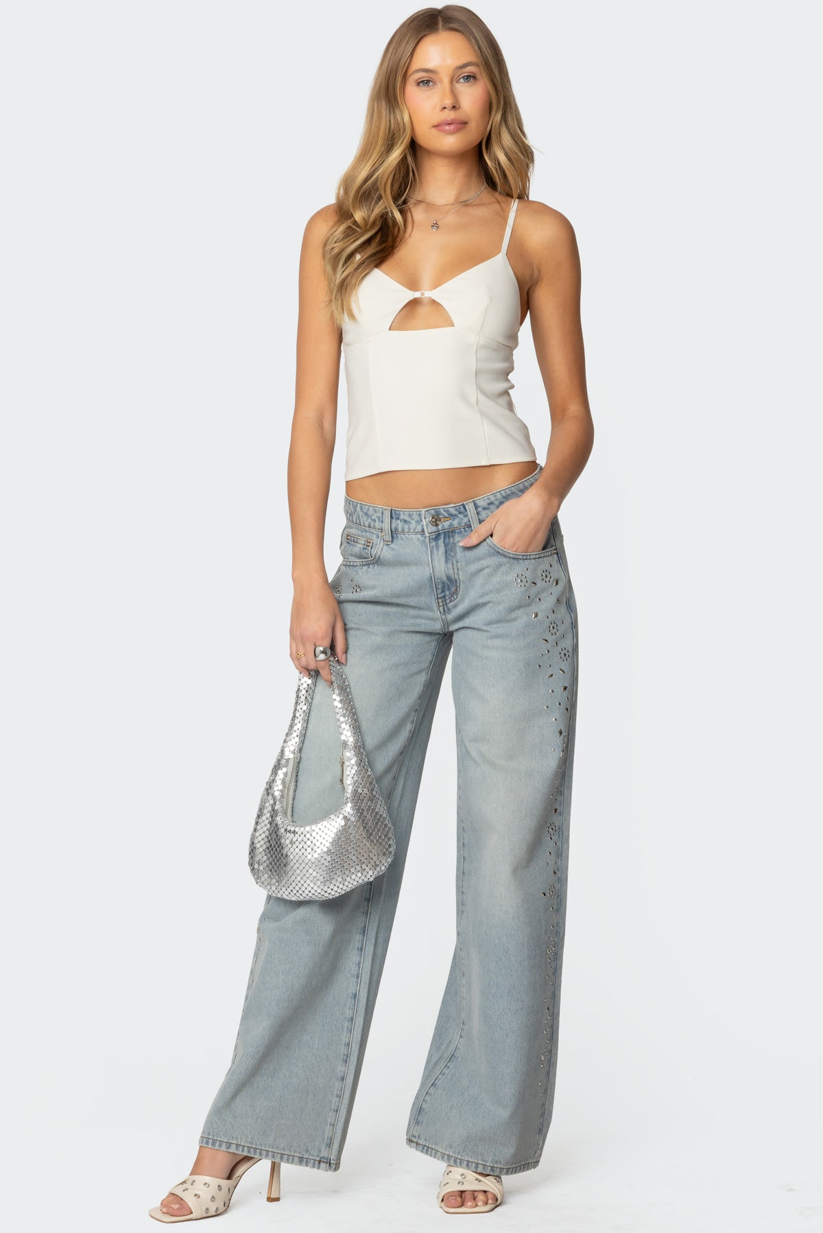 Everly Studded Low Rise Baggy Jeans - Image 5