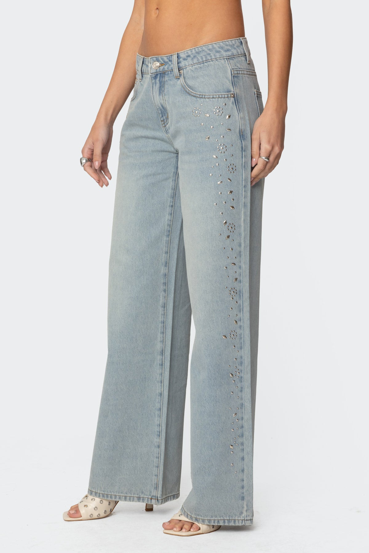 Everly Studded Low Rise Baggy Jeans - Image 4