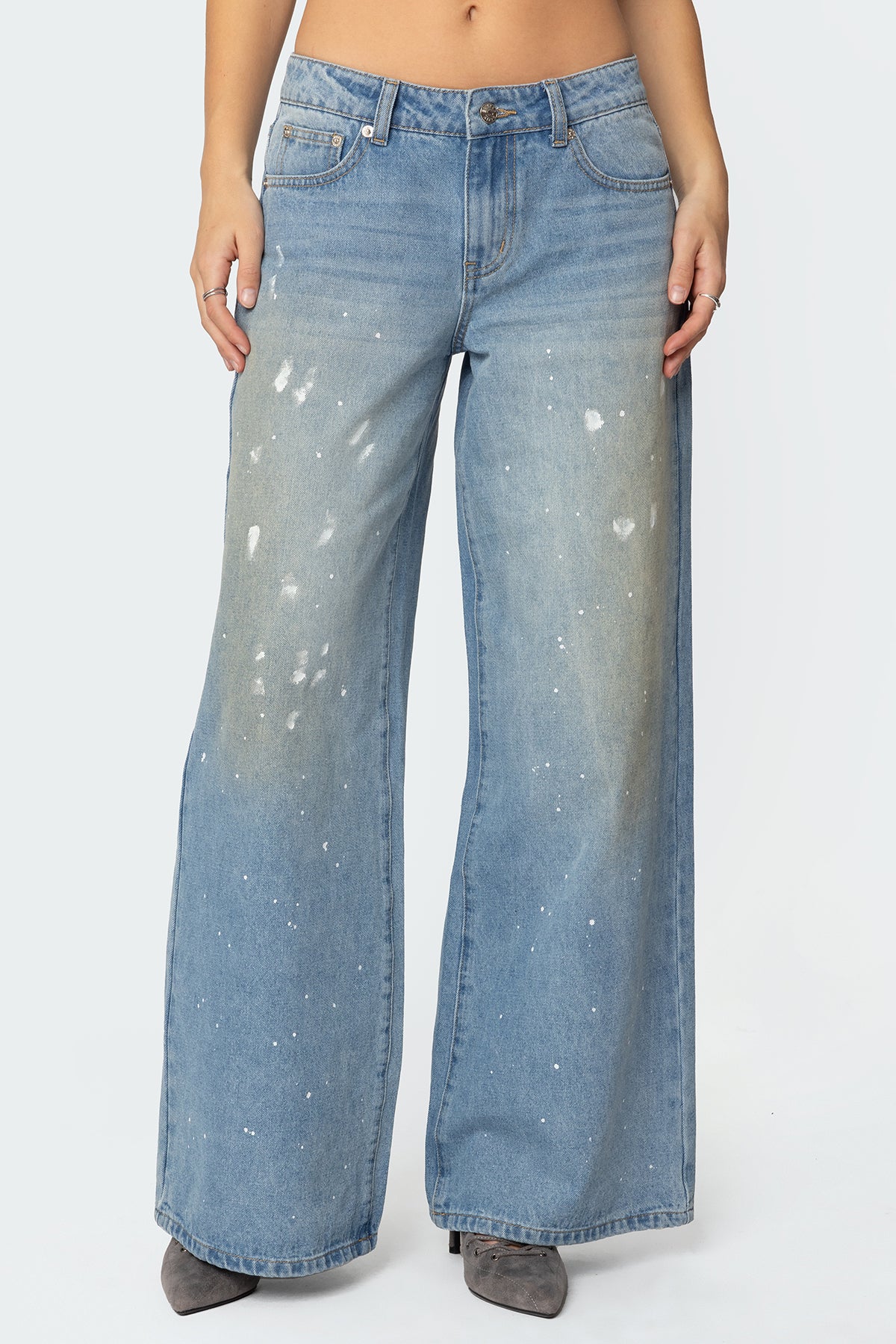 Paint Splatter Low Rise Baggy Jeans - Image 2