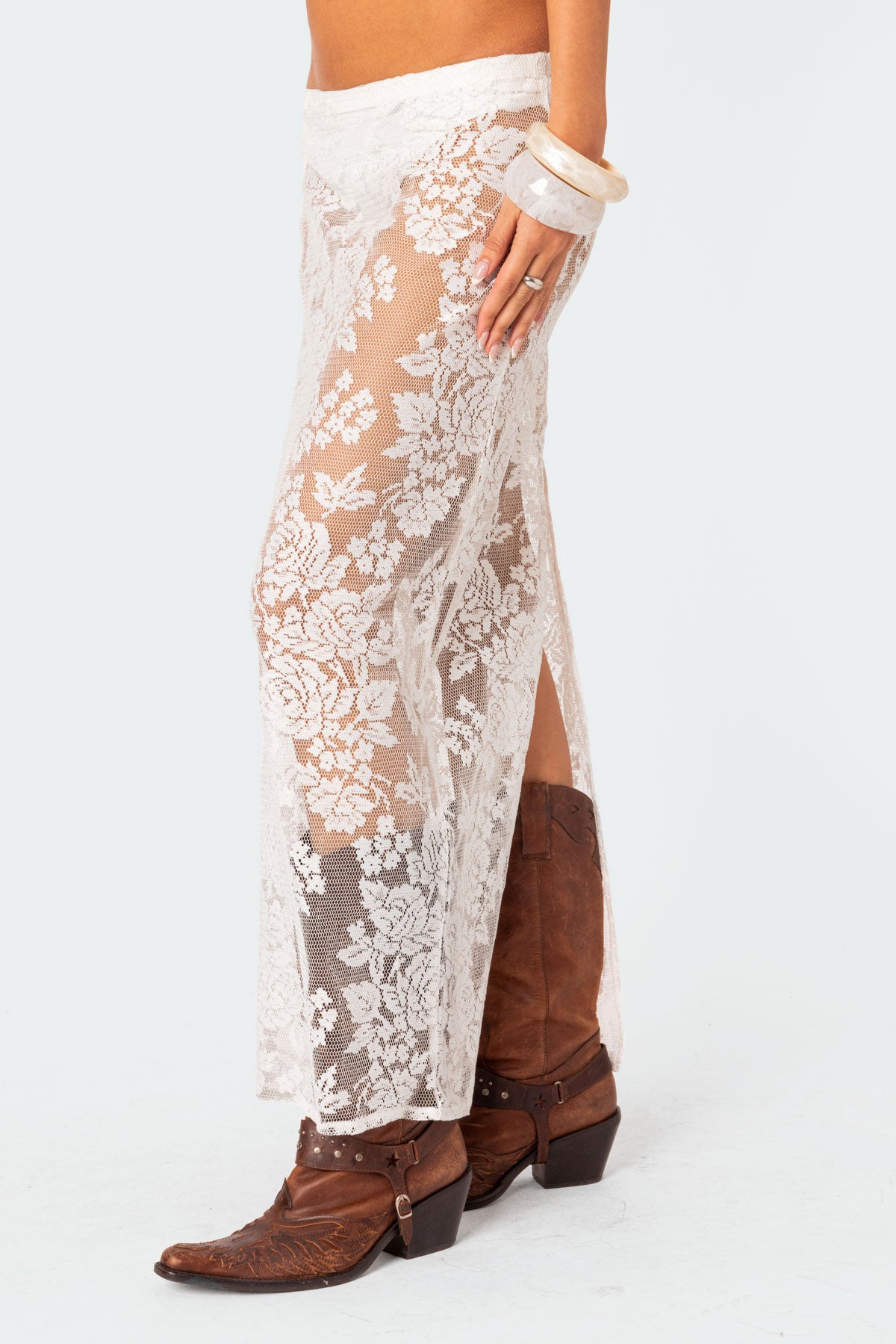 Bess Sheer Lace Maxi Skirt - Image 3