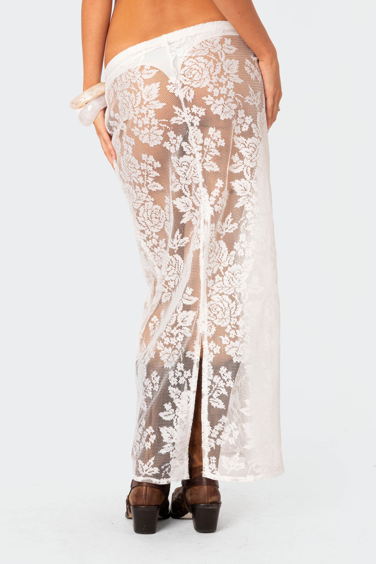 Bess Sheer Lace Maxi Skirt - Image 4