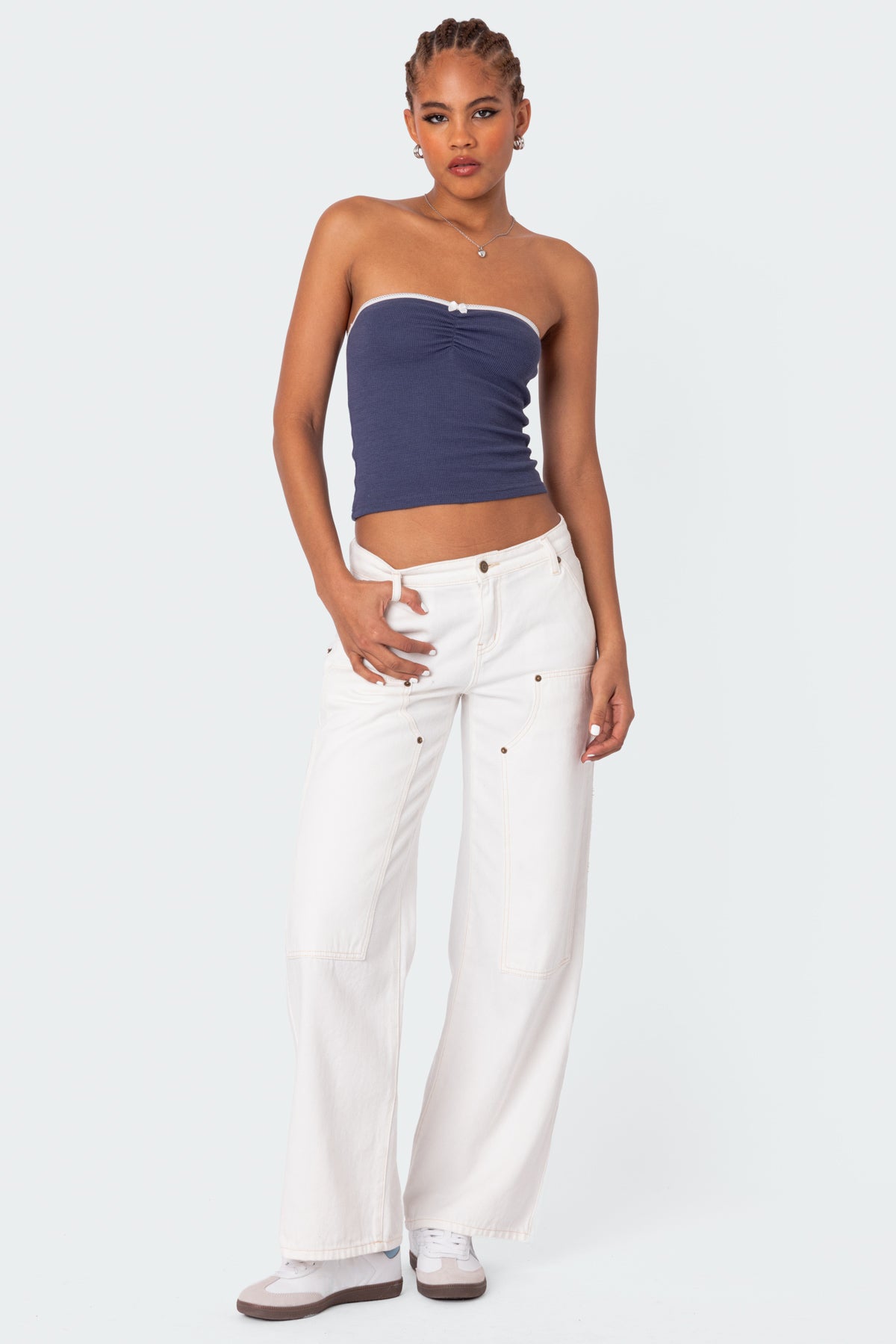 Kacey Strapless Waffle Top - Image 2