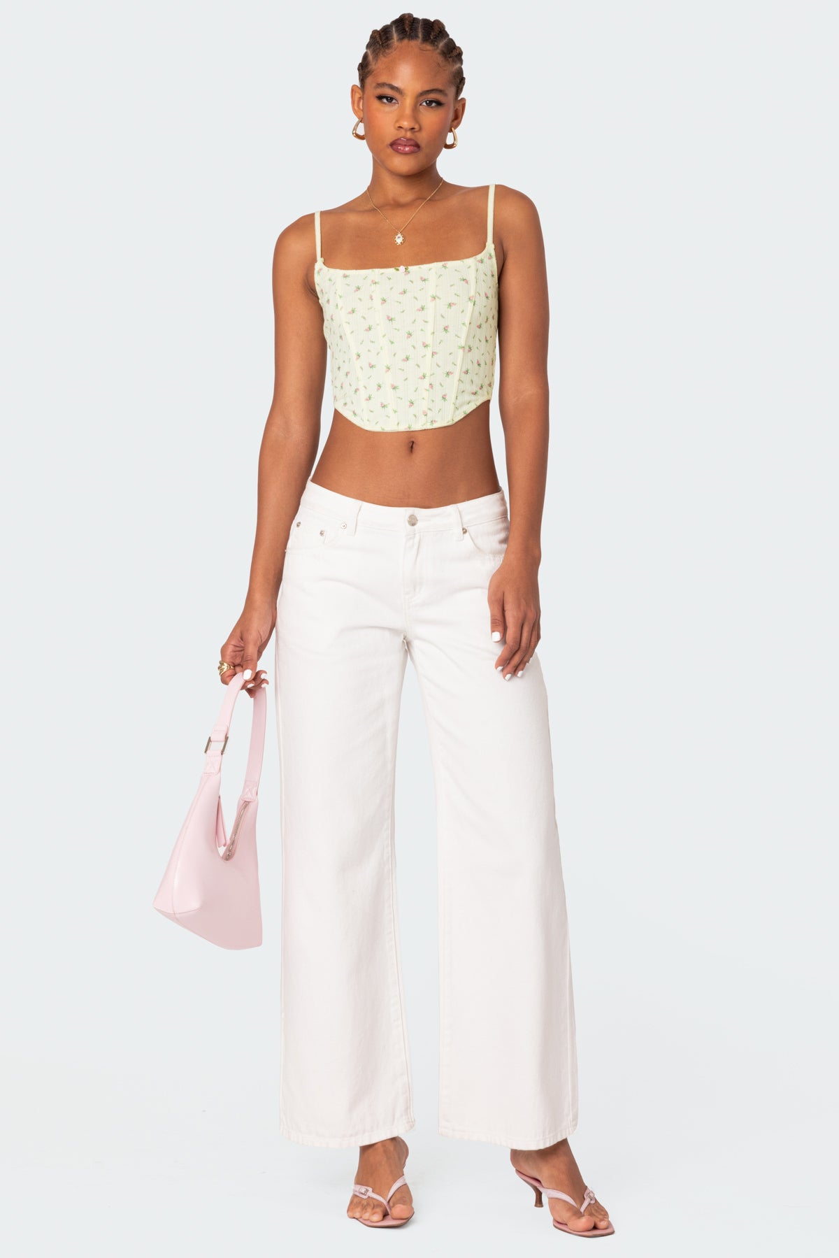 Rosey Printed Pointelle Corset - Image 2