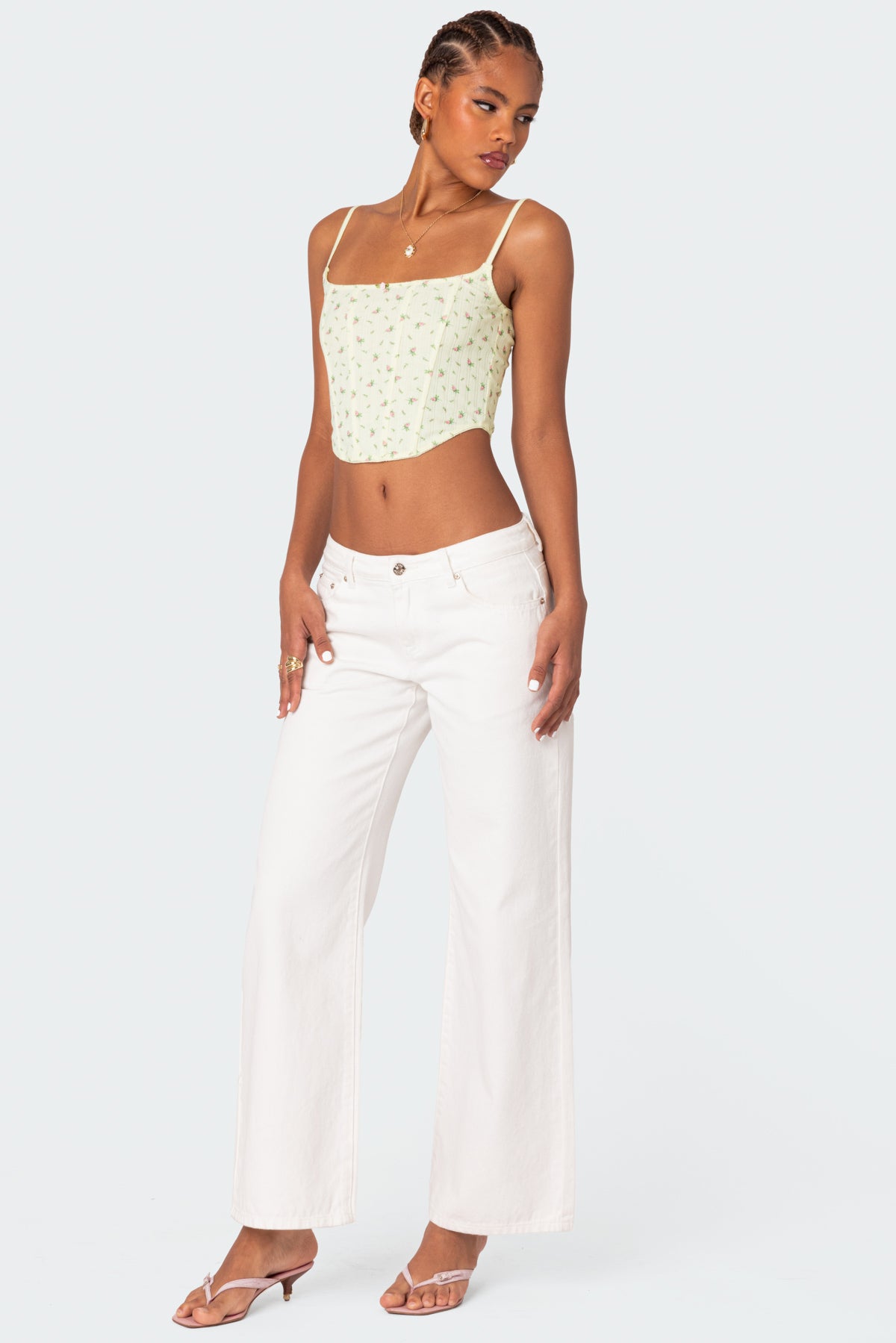 Rosey Printed Pointelle Corset - Image 3