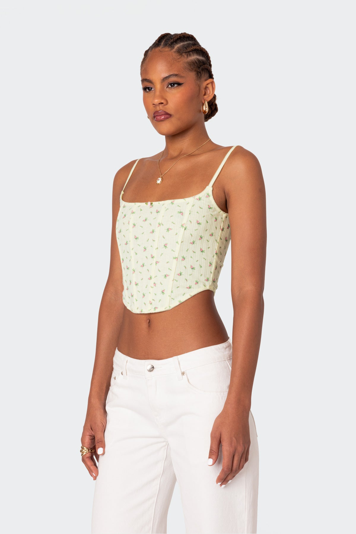 Rosey Printed Pointelle Corset - Image 4