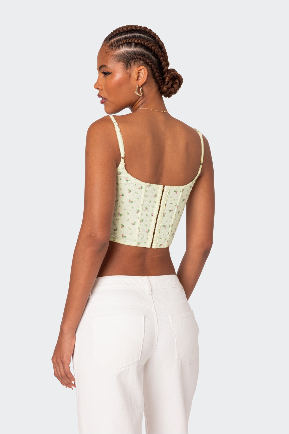 Rosey Printed Pointelle Corset - Image 5
