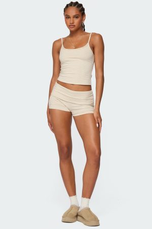 Kodi Striped Fold Over Shorts