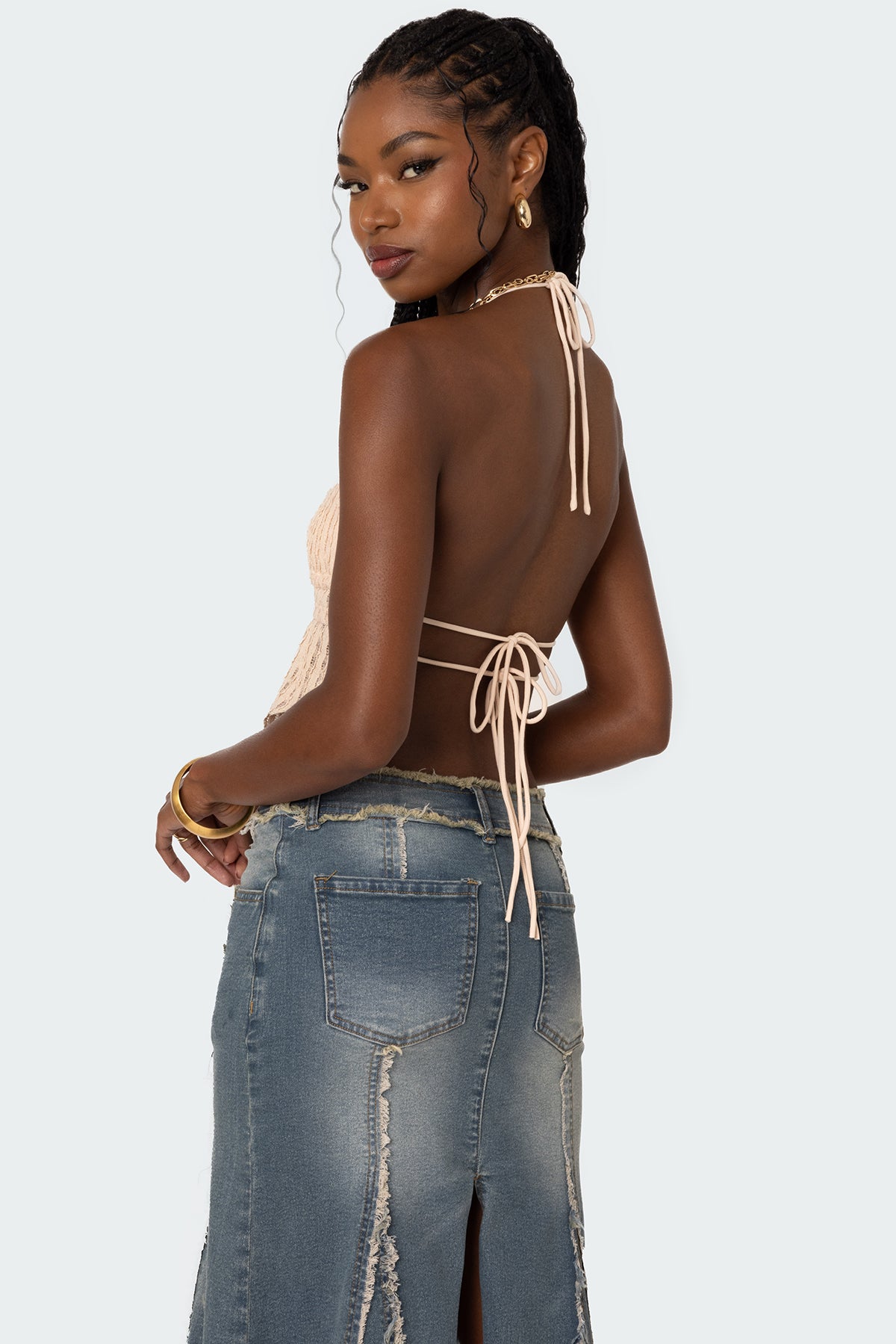 Anaya Textured Open Back Top - Image 5