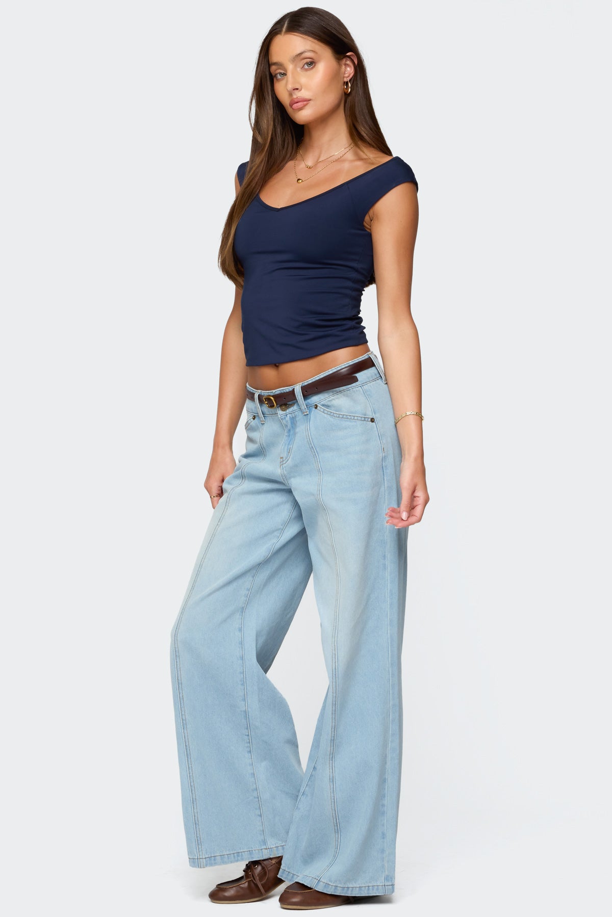 Charlie Panel Stitch Low Rise Bootcut Jeans - Image 4