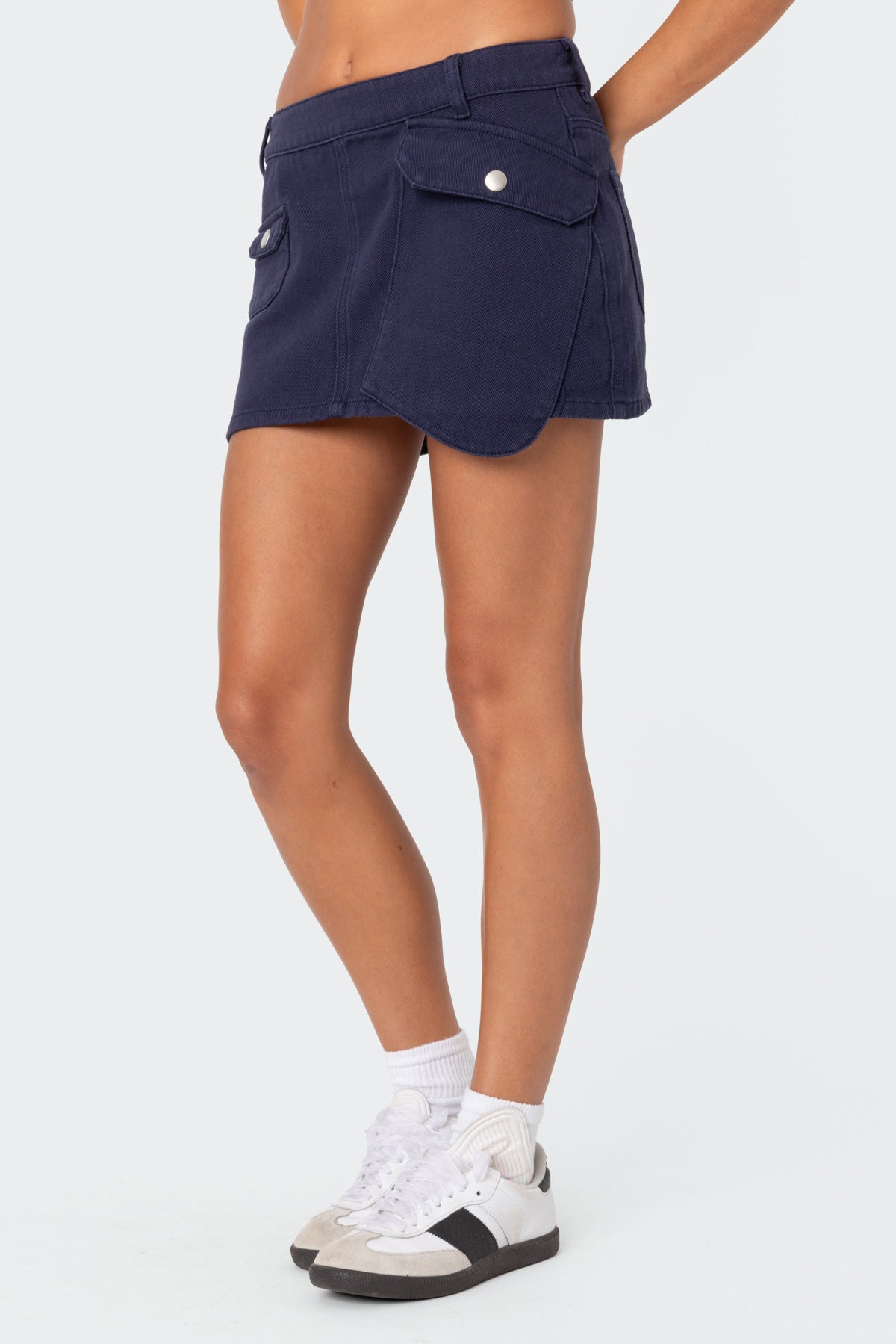 Asymmetric Pocket Mini Skirt - Image 3