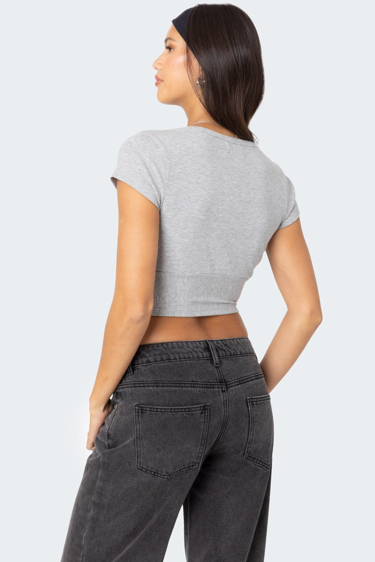Deep V Neck Crop Top - Image 4