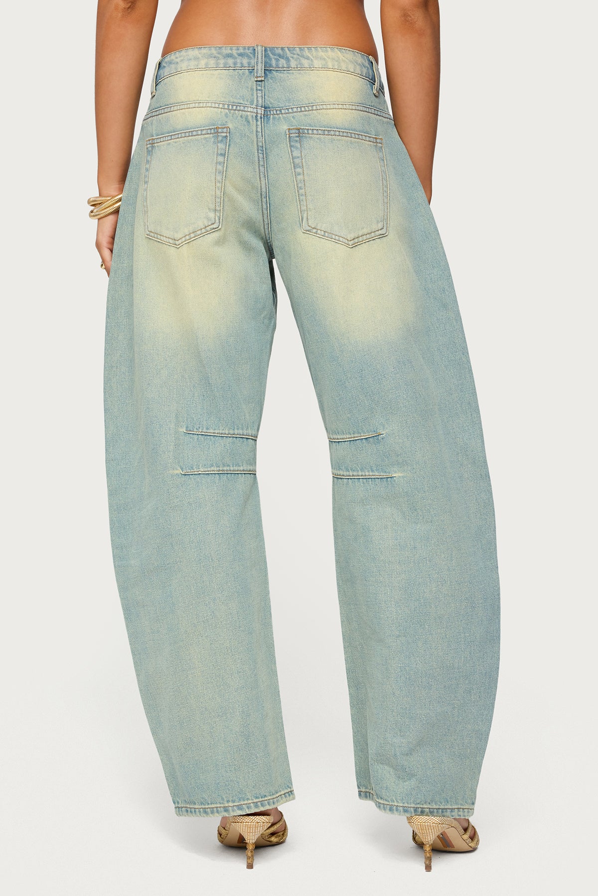 Cayden Washed Low Rise Barrel Jeans - Image 5