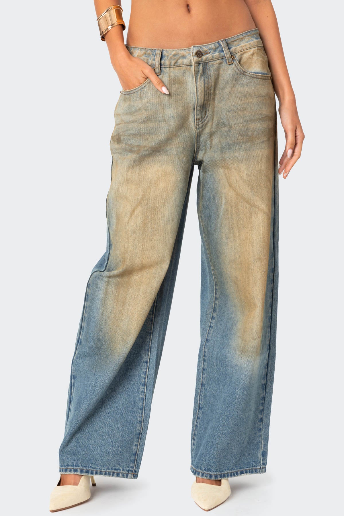 Muddy Washed Low Rise Baggy Jeans - Image 2