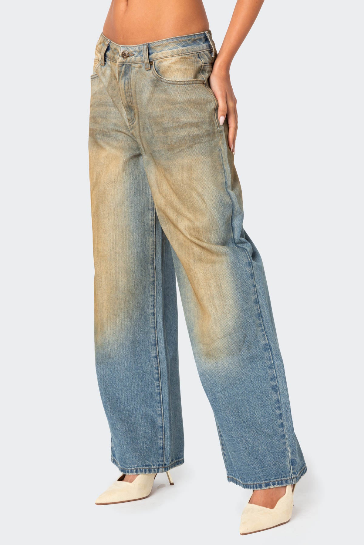 Muddy Washed Low Rise Baggy Jeans - Image 3