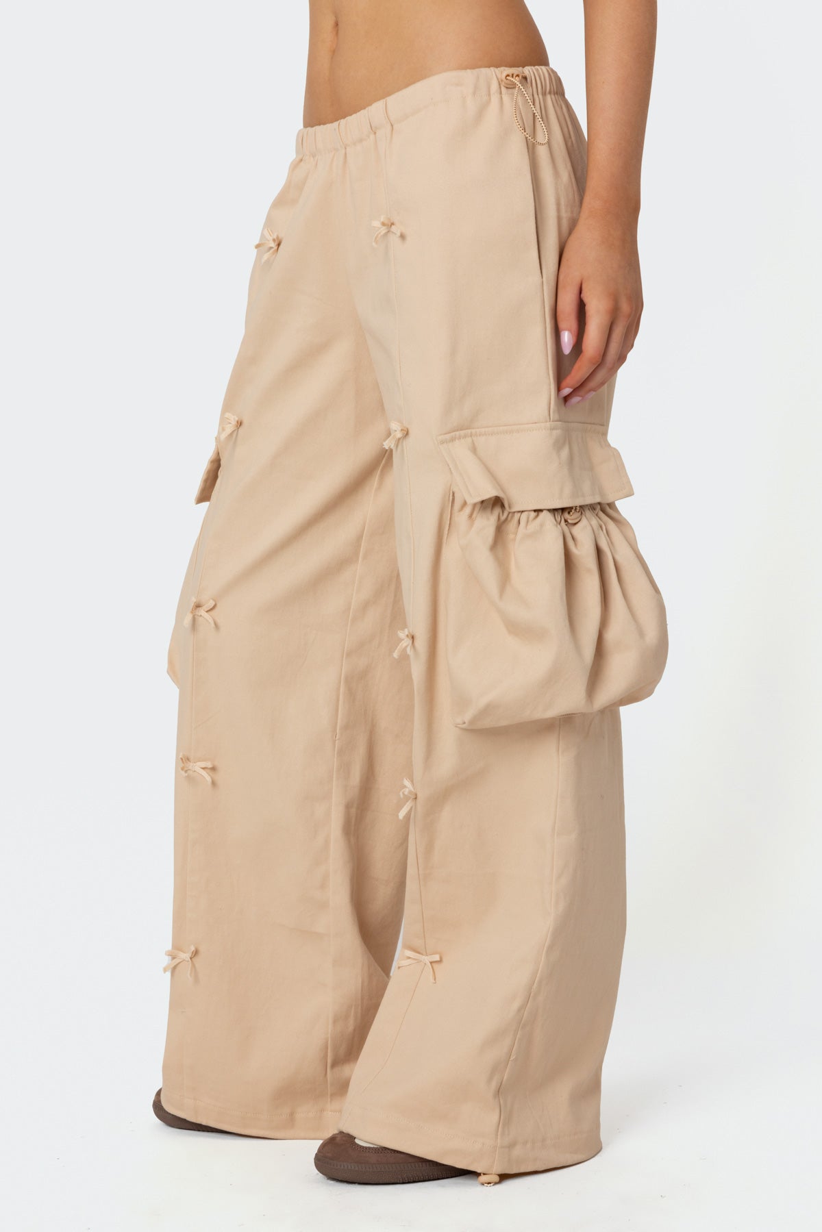 Bow Trim Cargo Parachute Pants - Image 4