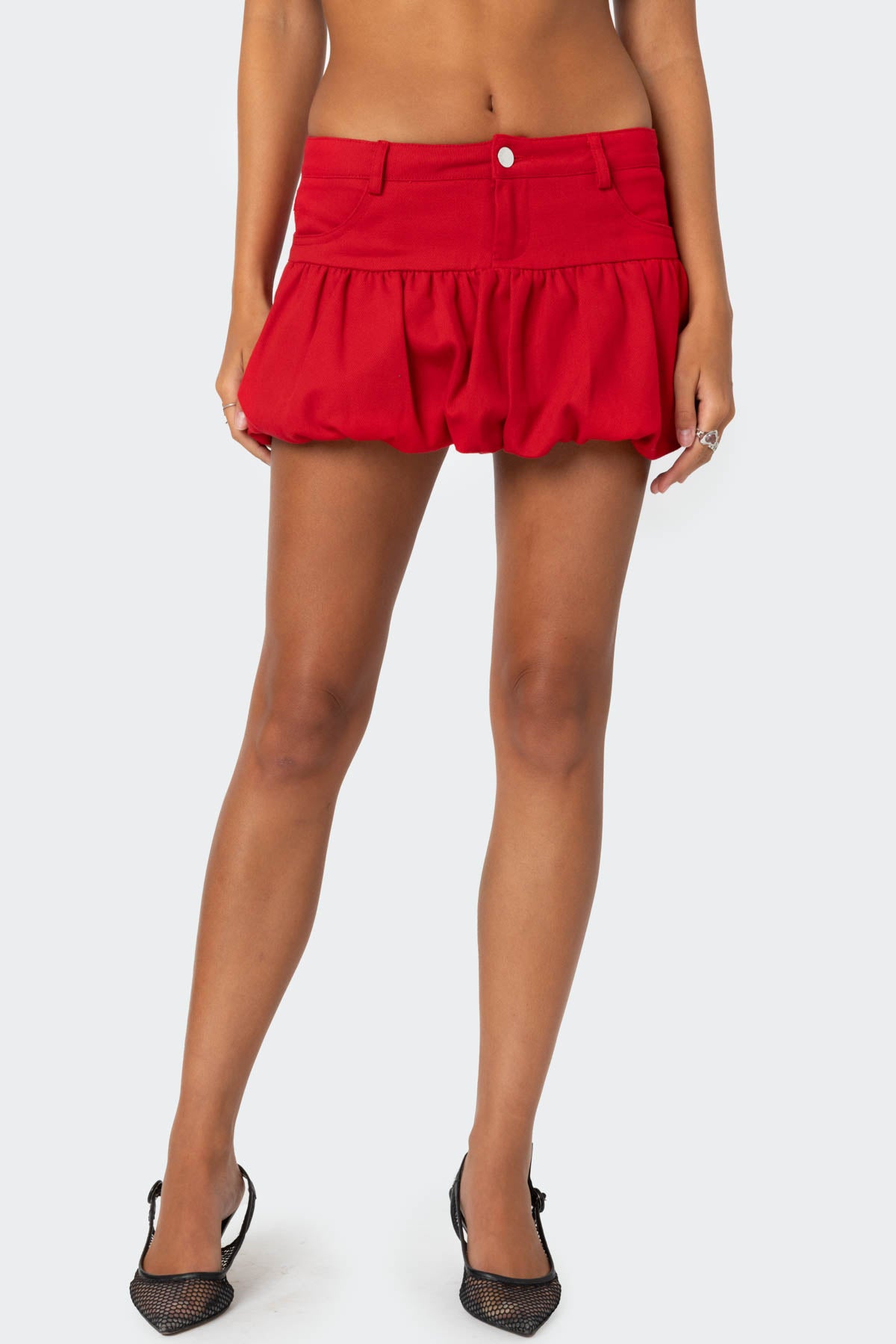 Denim Bubble Mini Skirt - Image 2