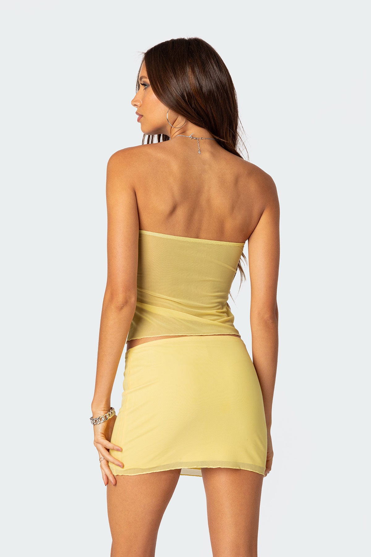 Cyrene Split Front Sheer Mesh Top - Image 4