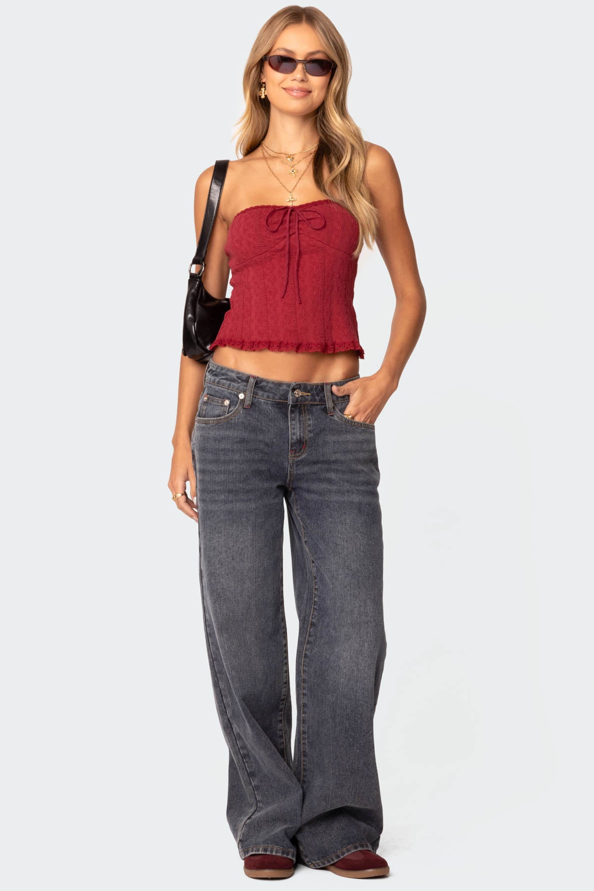 Lacey Knit Tube Top - Image 2