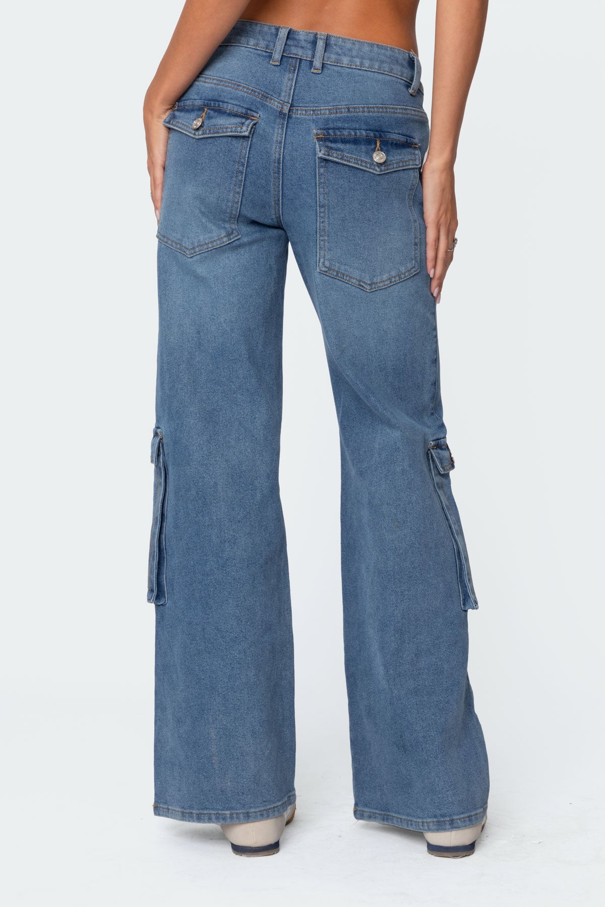 Lunar Mid Rise Wide Leg Cargo Jeans - Image 5