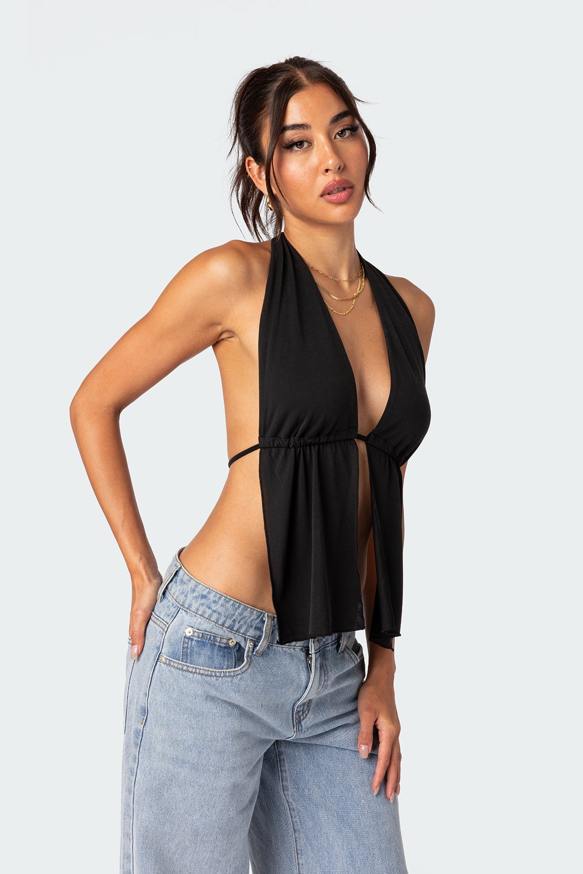 Split Front Halter Top - Image 3