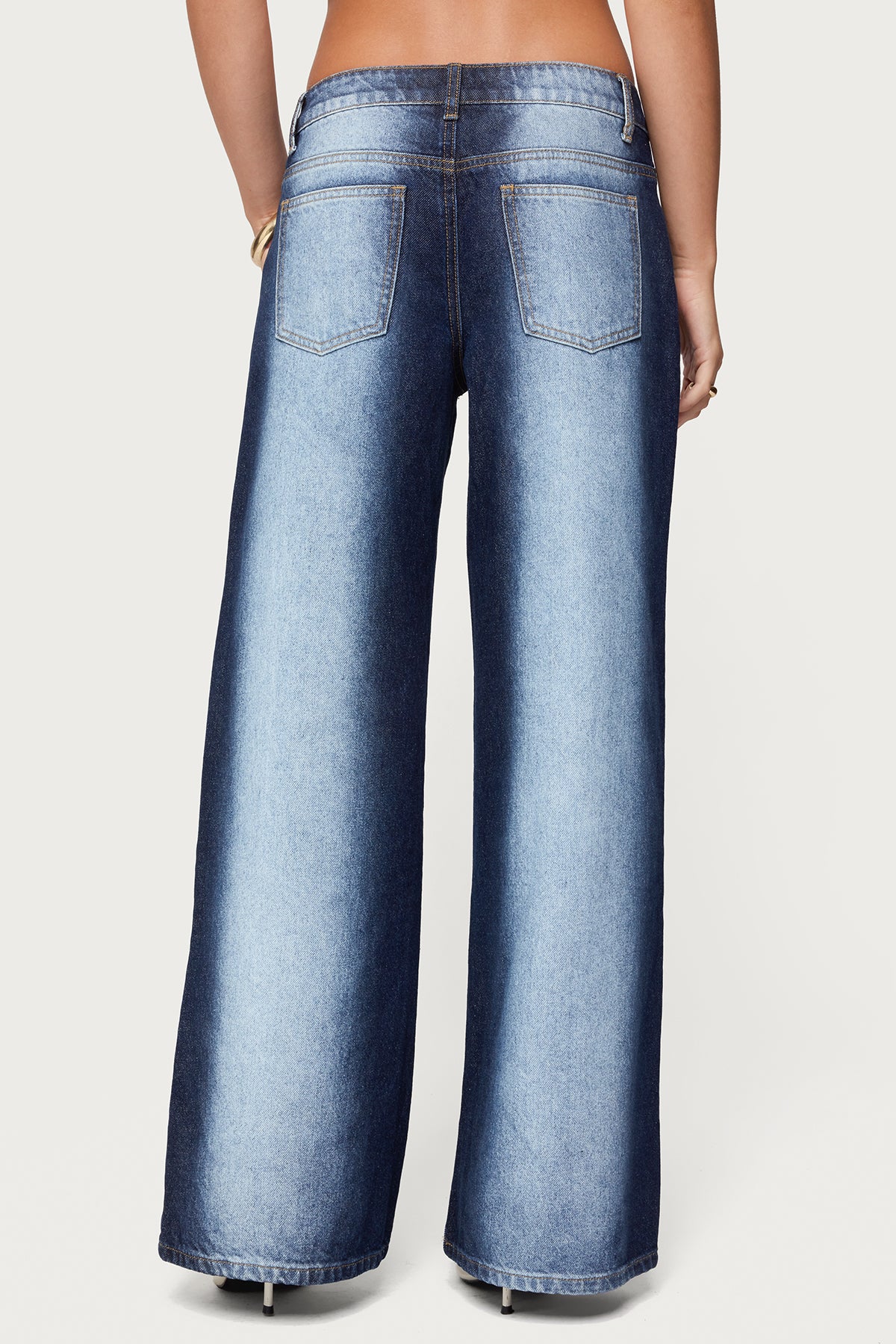 Ema Bleach Washed Low Rise Baggy Jeans - Image 5