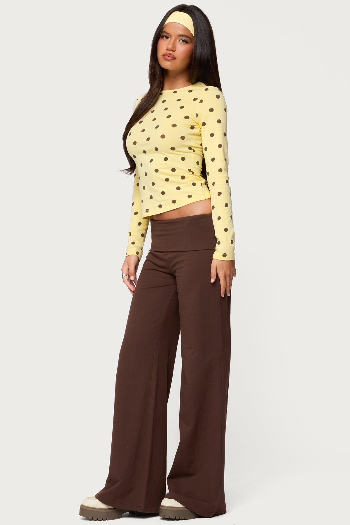 Wide Leg Foldover Pants - Image 4