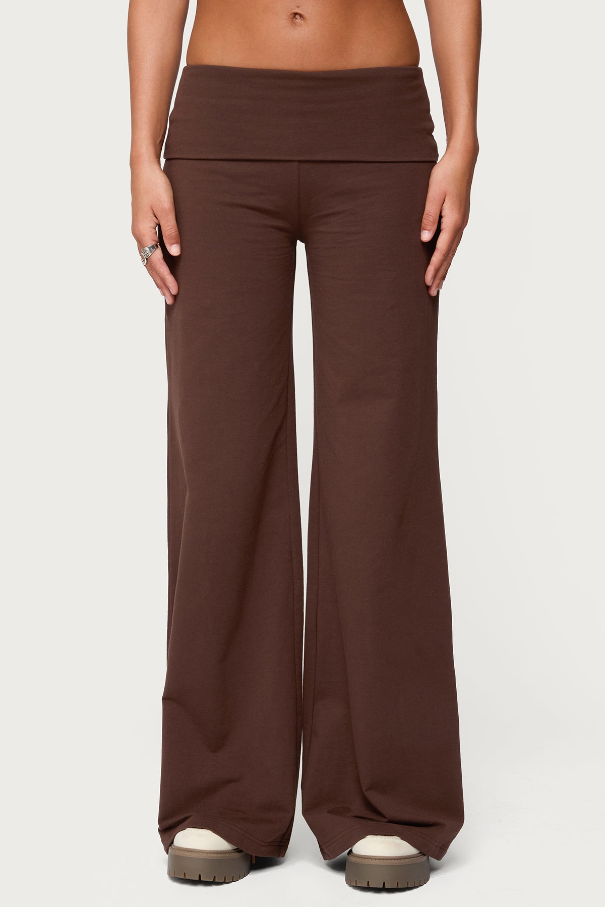 Wide Leg Foldover Pants - Image 3