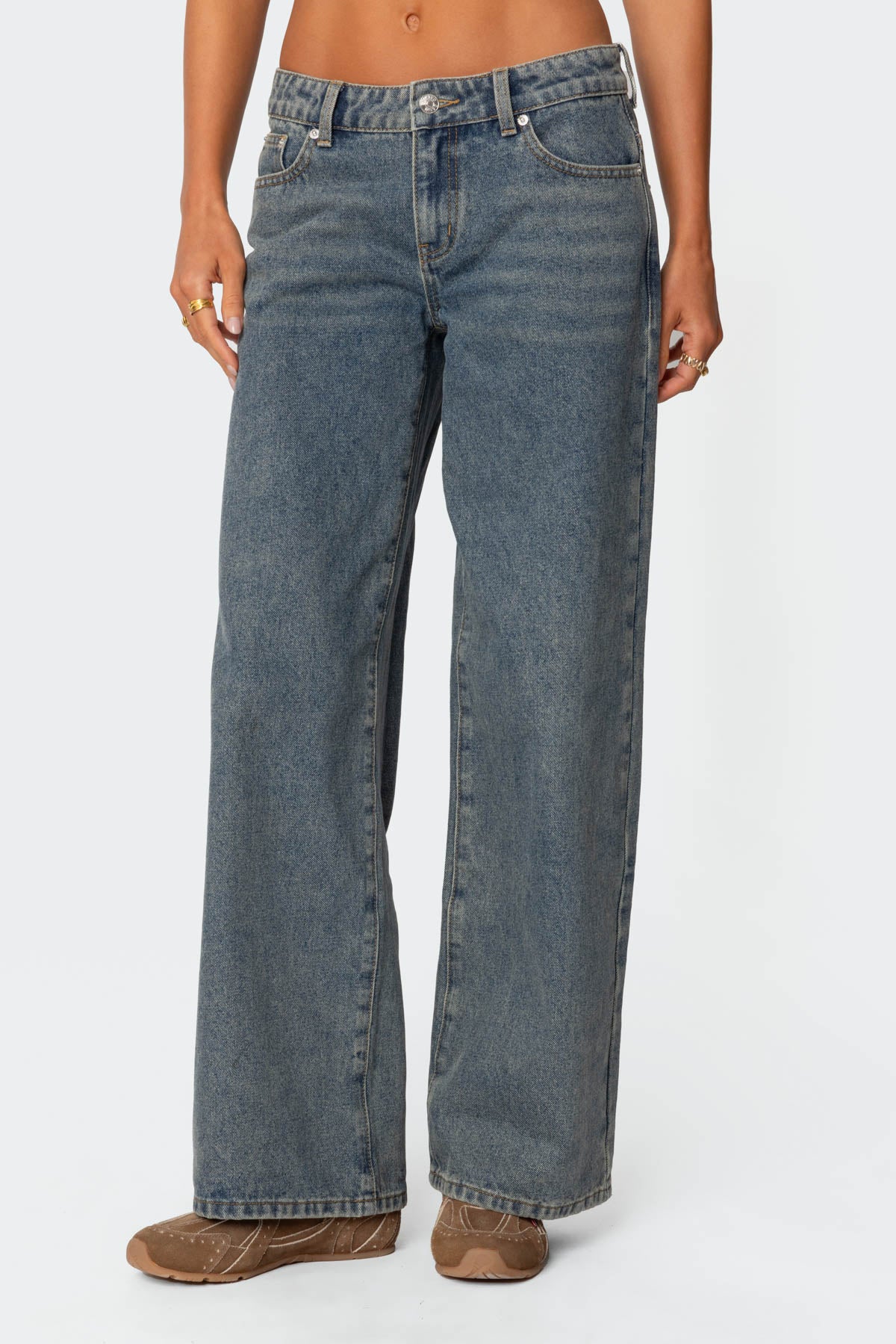 Leopard Heart Low Rise Baggy Jeans - Image 2