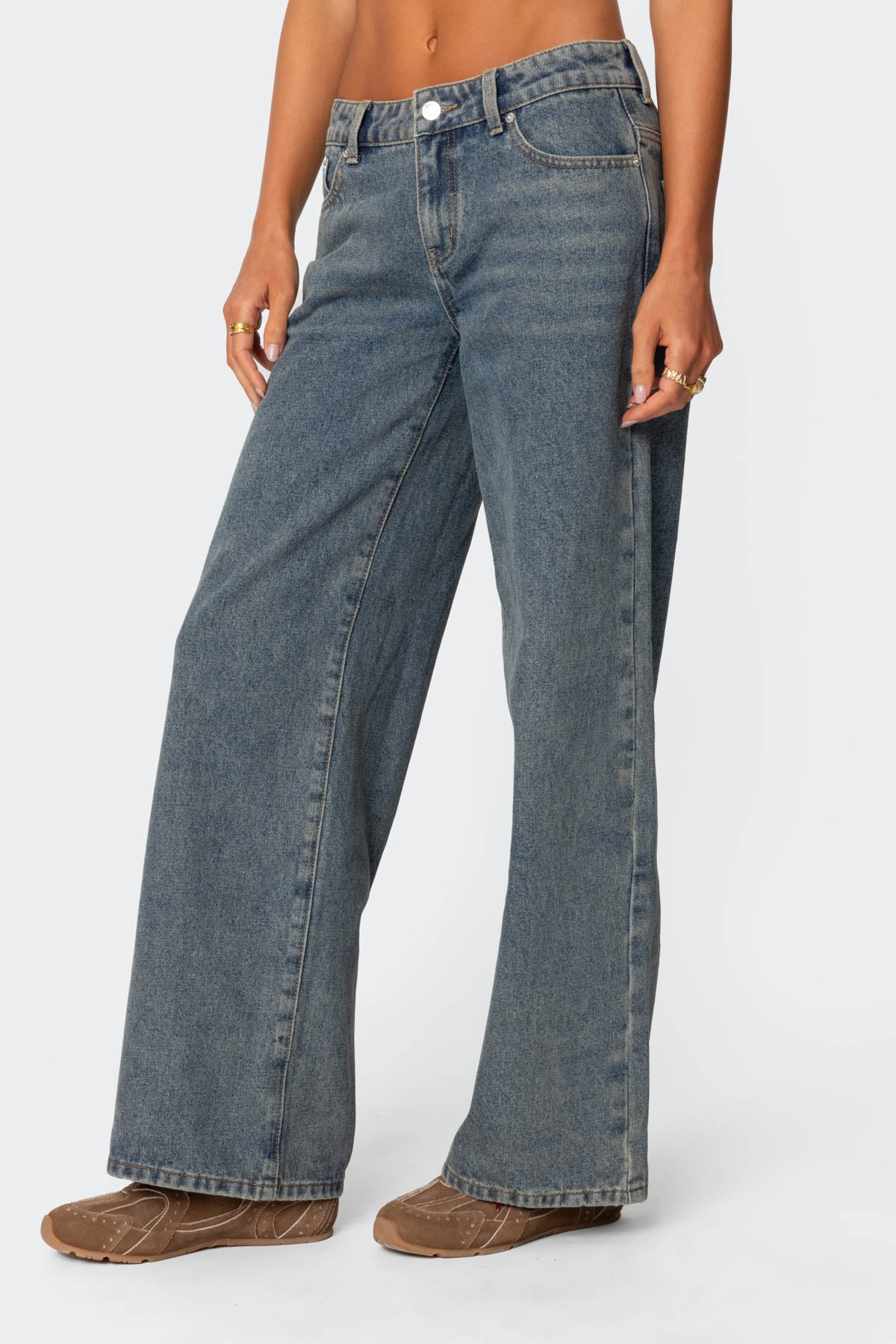 Leopard Heart Low Rise Baggy Jeans - Image 4