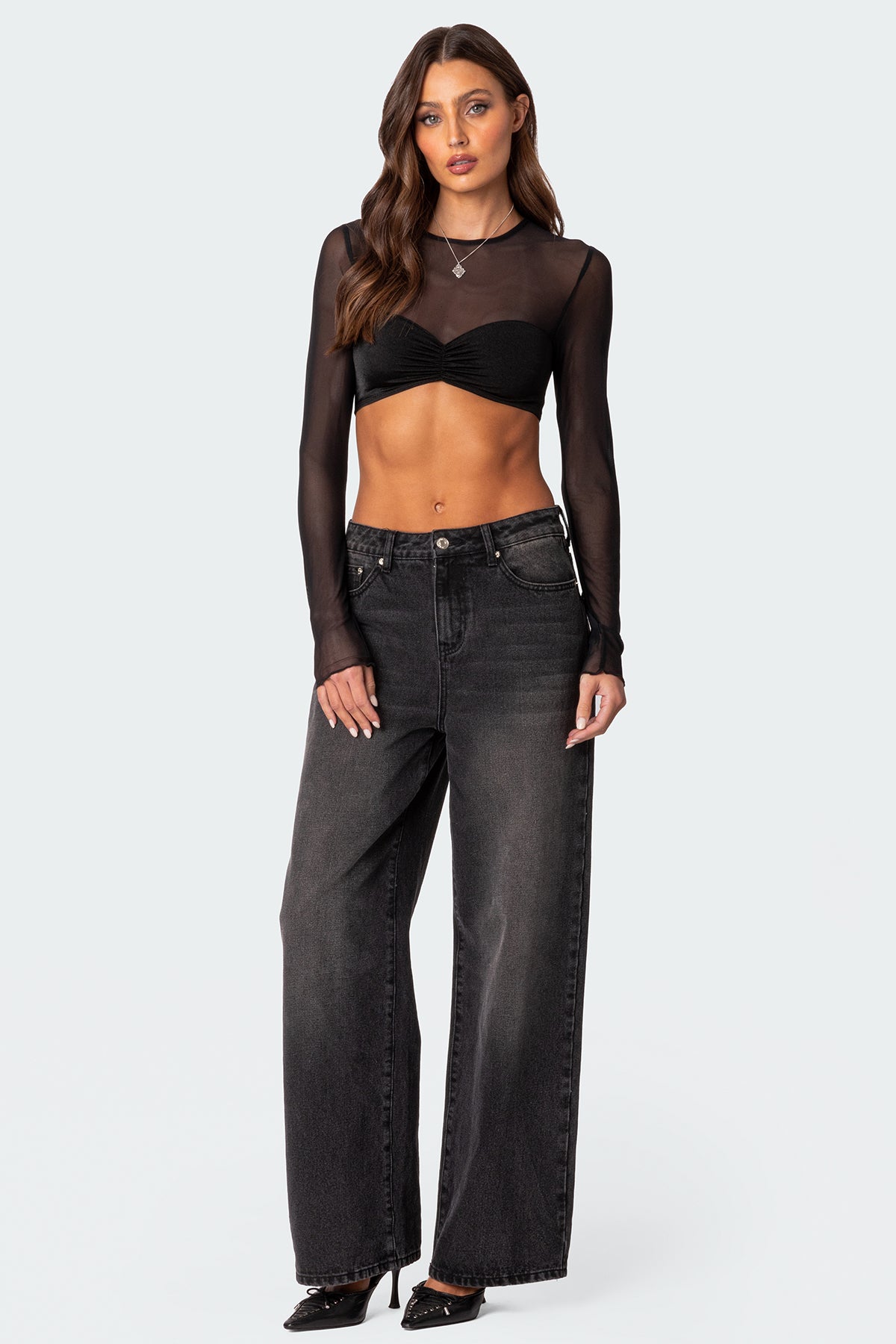Night Out Sheer Crop Top - Image 2